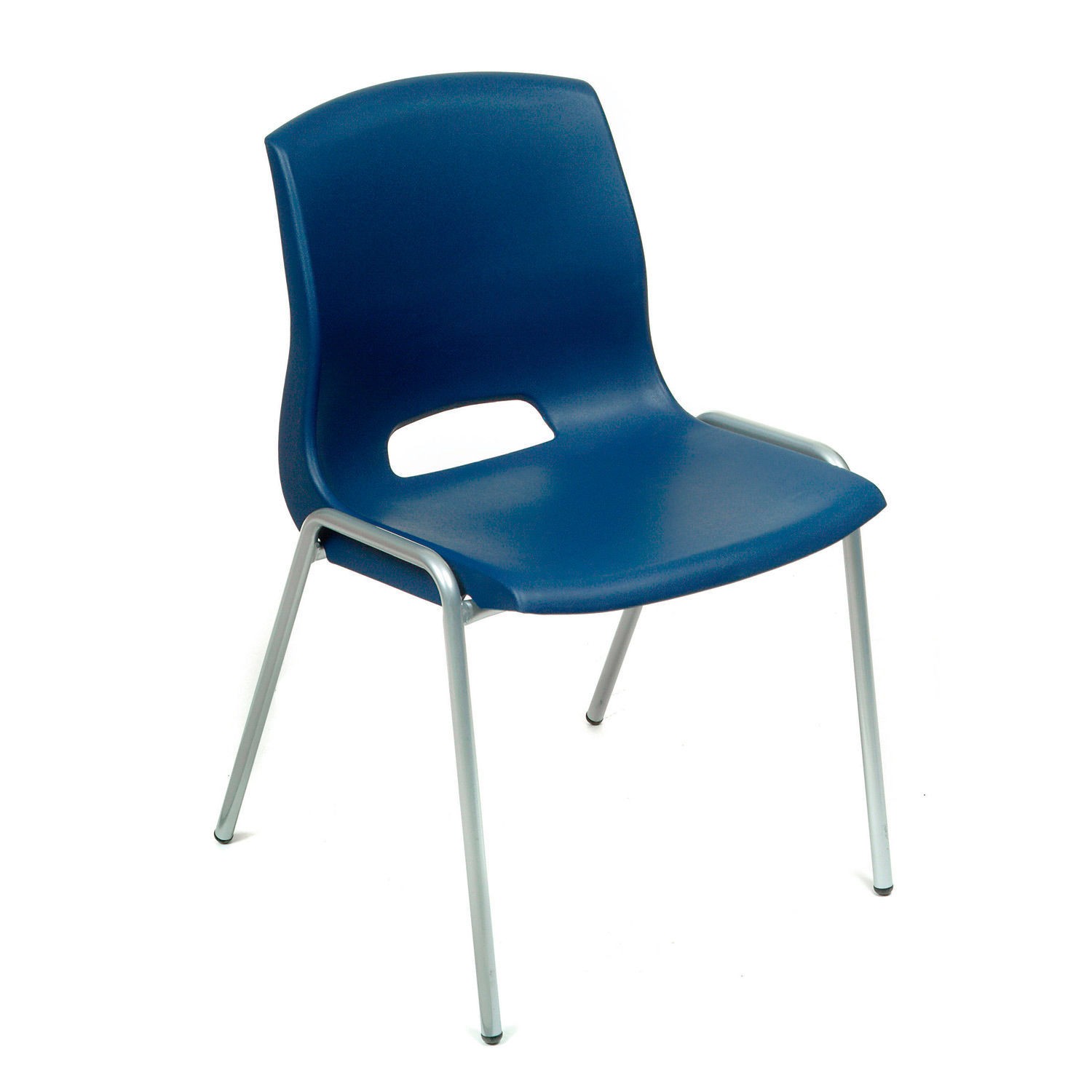 Global Industrial Vented Stackable Chair - Blue Lot of 4