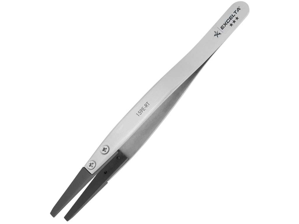 Excelta 159E-RT - Tweezers, Replaceable Carbon Fiber, 0.12'x0.038' Tip,