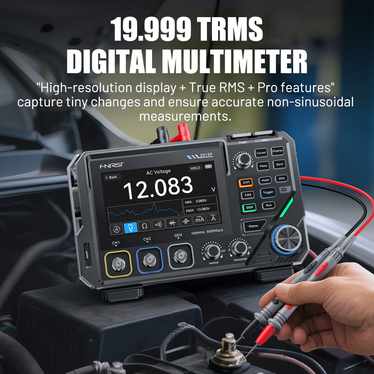 All-in-One Handheld 100MHz ScopeMeter:Oscilloscope Waveform Generator&Multimeter
