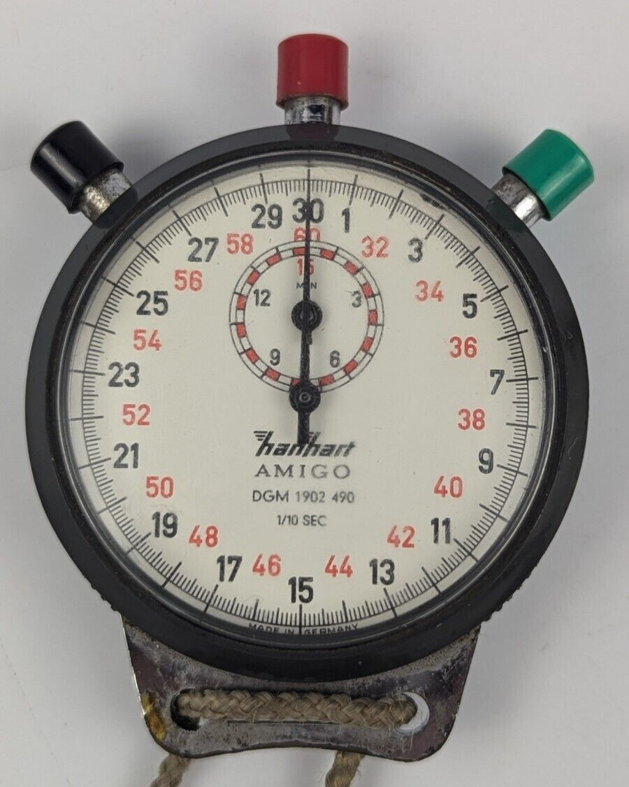 vintage Hanhart AMIGO 1/10sec DGM 1902 490 Stopwatch 3 Button made in Germany