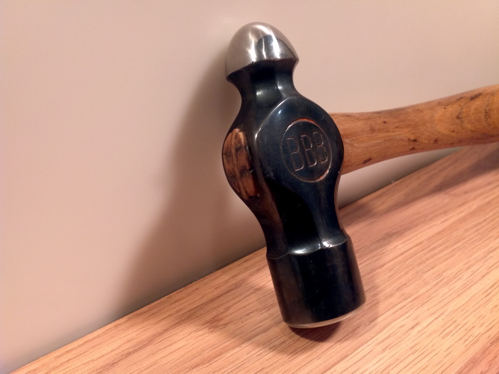 vtg, BBB Binghams Best Brand Ball Peen Hammer 1lb. 5oz. w/Original Handle USA