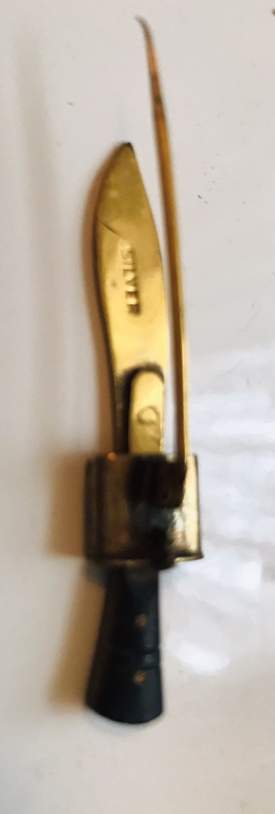 Vtg India Islamic Sikh Design Kirpan Dagger Khanjar Jambiya Curved Knife PIN