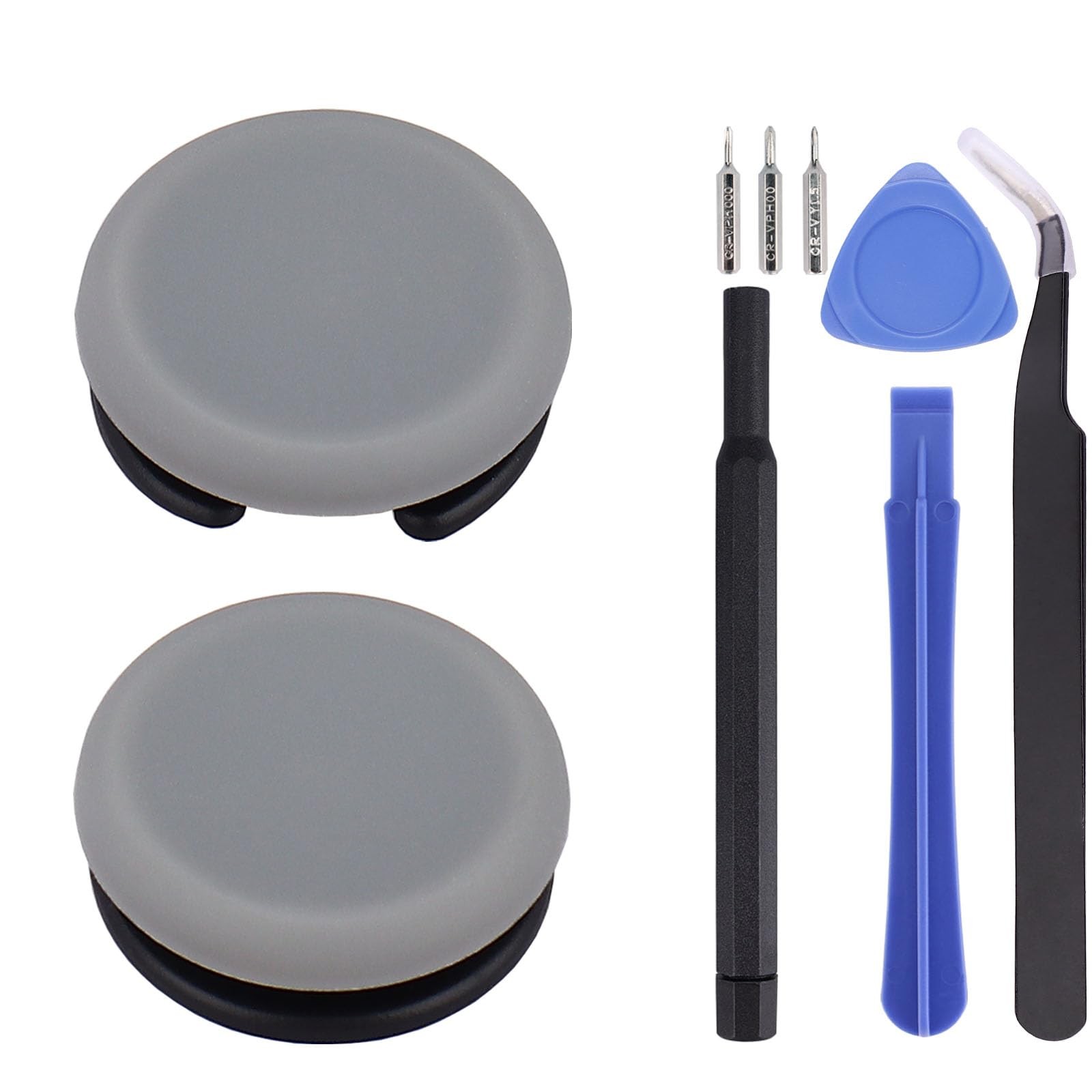 IKPEK 2Pcs Analog Stick Cap Replacement 3D Joystick Cover for 2DS 3DS Grey