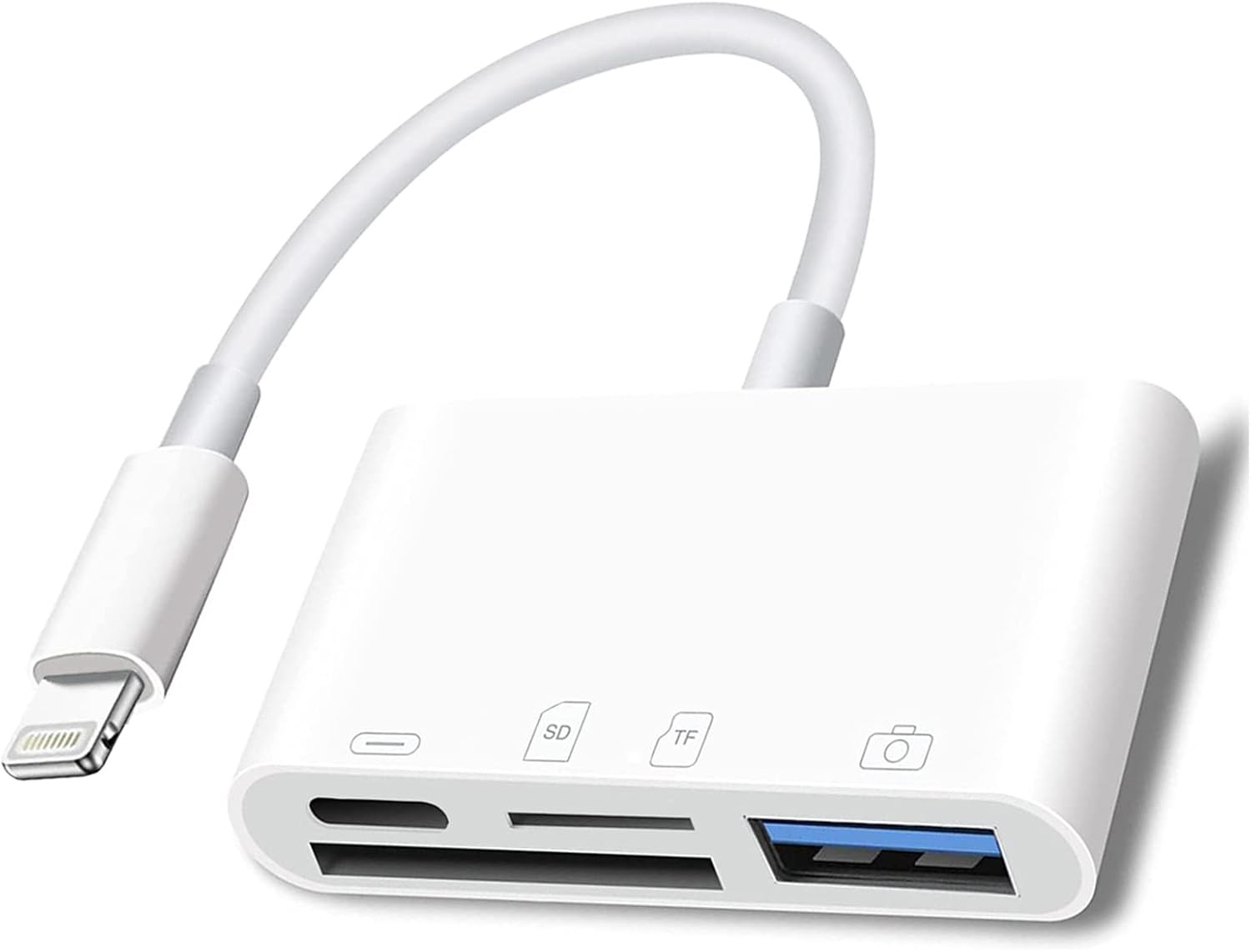 Lightning to SD Card Reader - 4 in 1 Memory Card Adapter for Iphone with USB