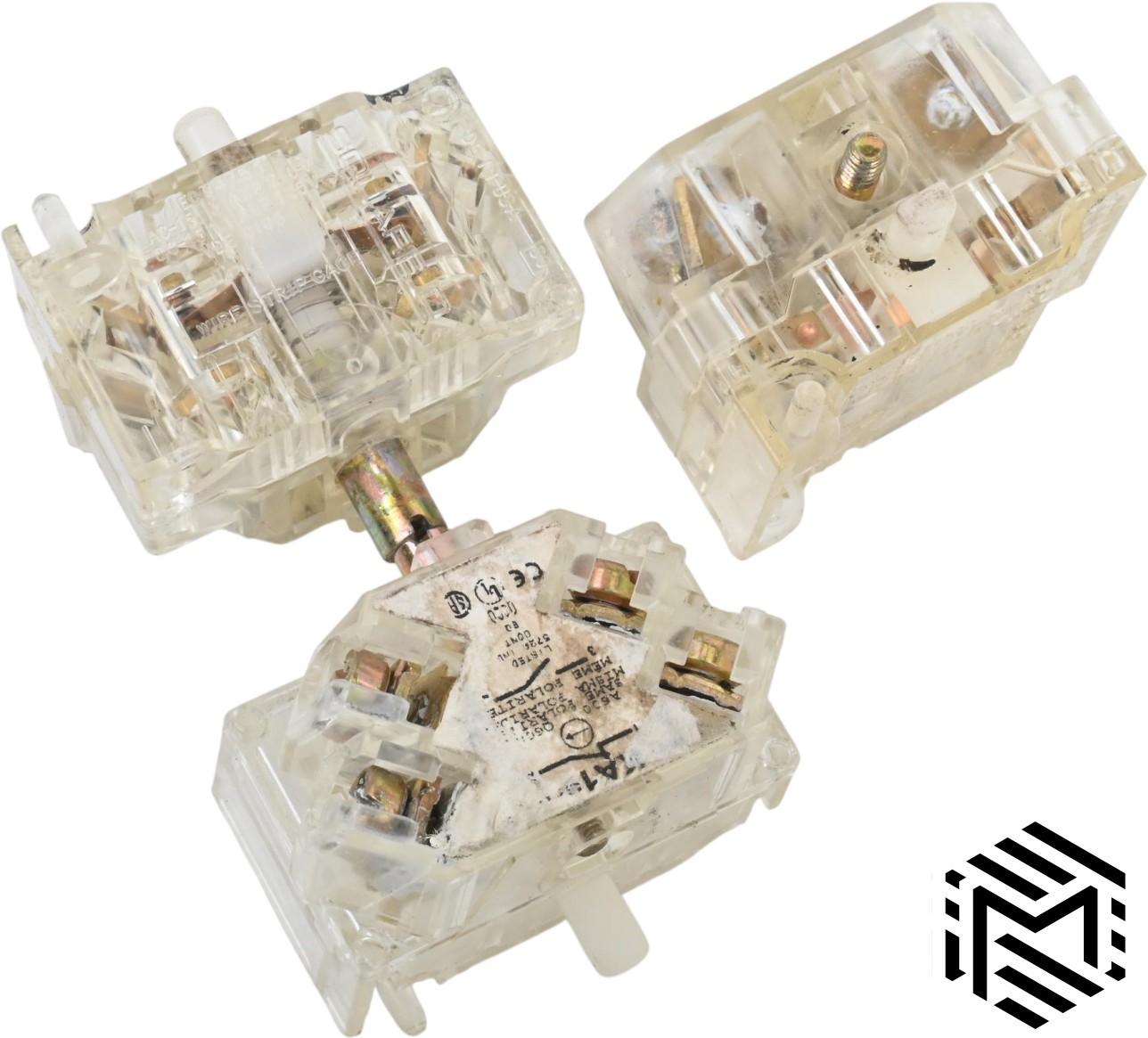 Assorted Square D Selector Switch Parts - Operators, Mounting Nuts, Contacts