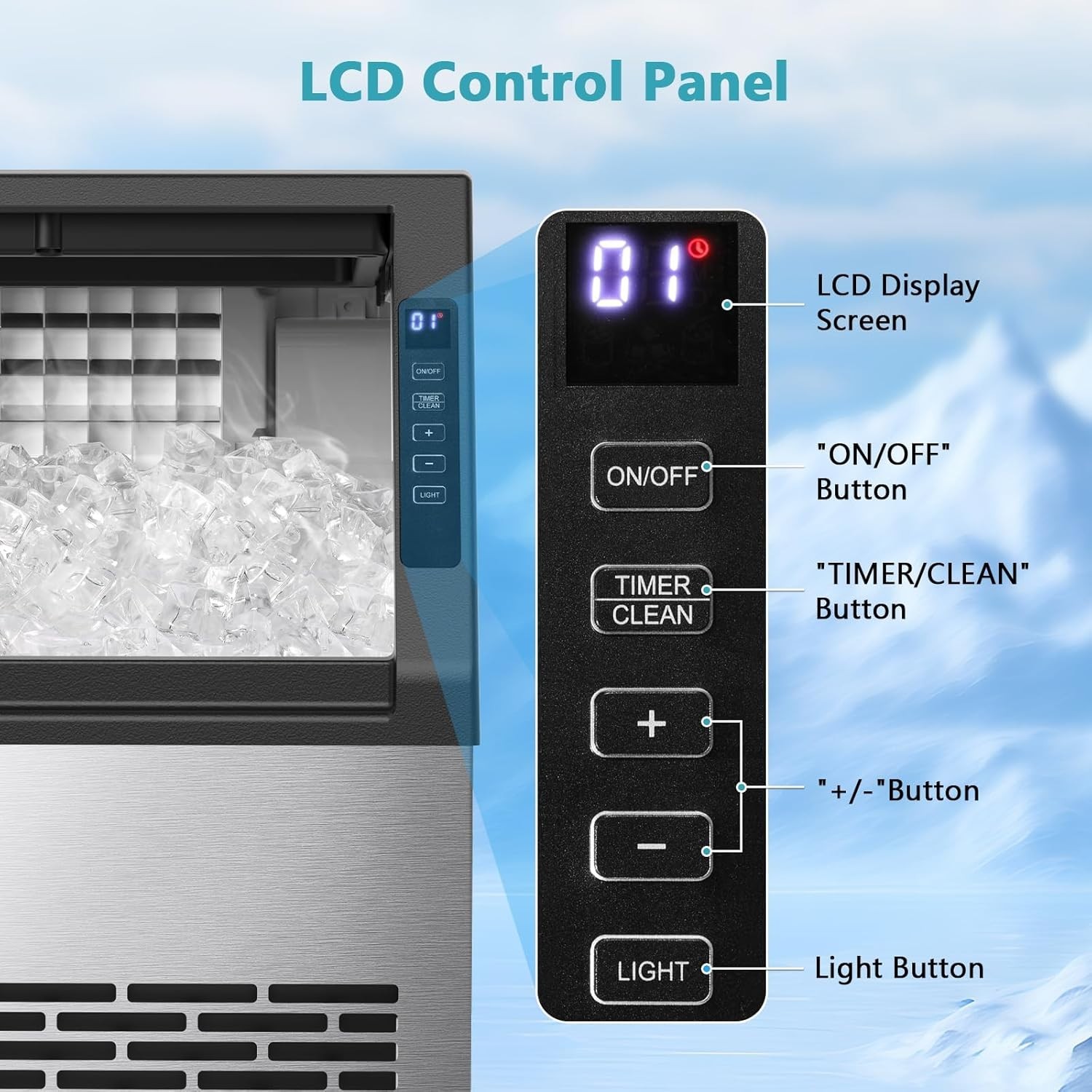 Stainless Steel Ice Machine for Bar/Cafe/Restaurant