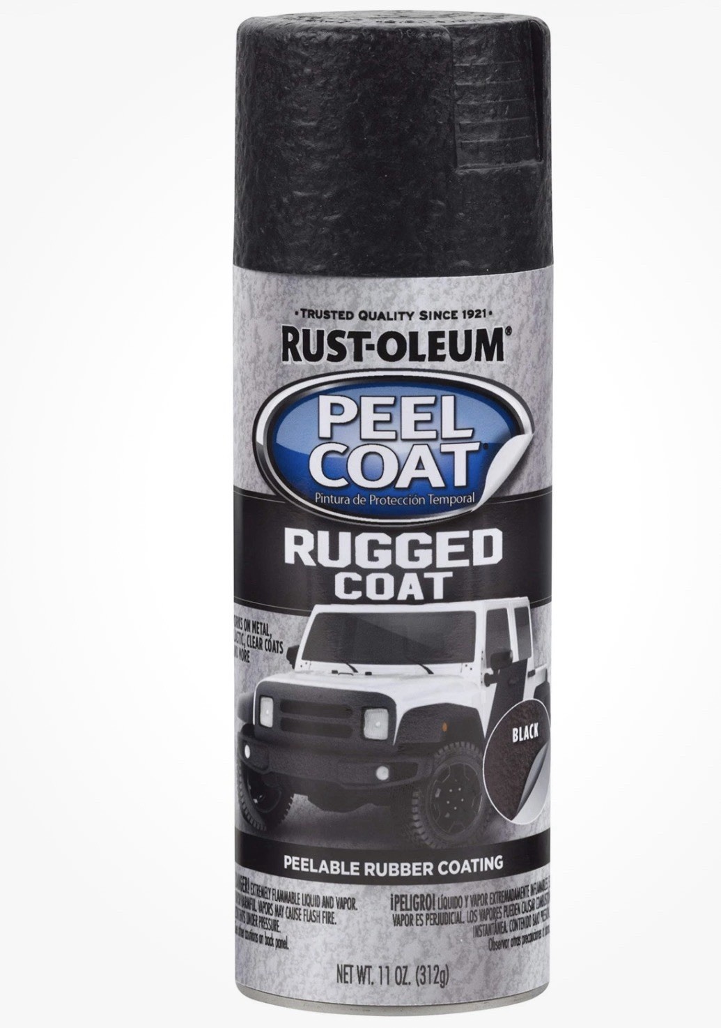 Rust-Oleum 311281 Automotive Peel Rugged Coat Spray, 11 oz, Black, 11 Ounce,
