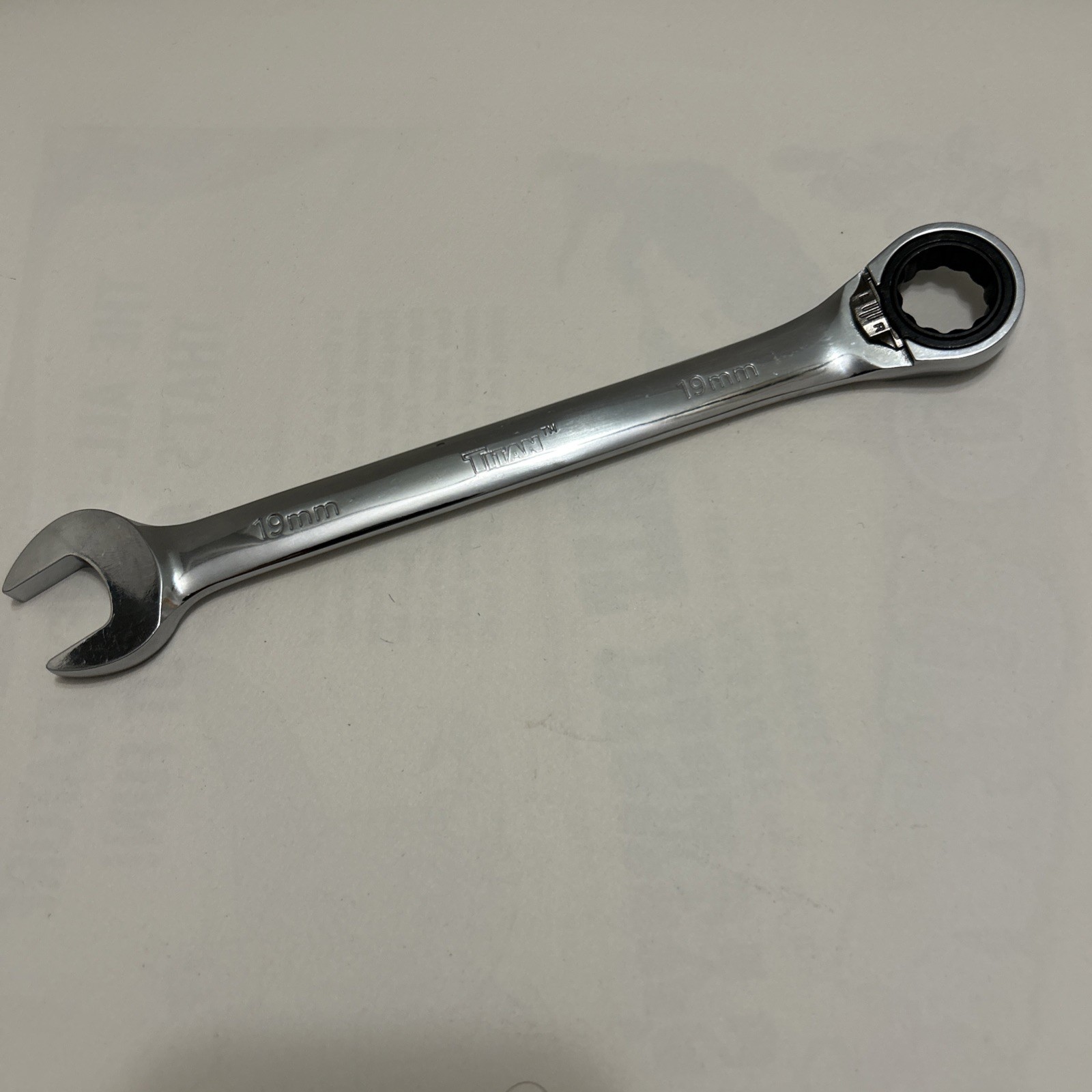 Titan 14519 19mm Reversible Ratcheting Wrench, New, Free Shipping
