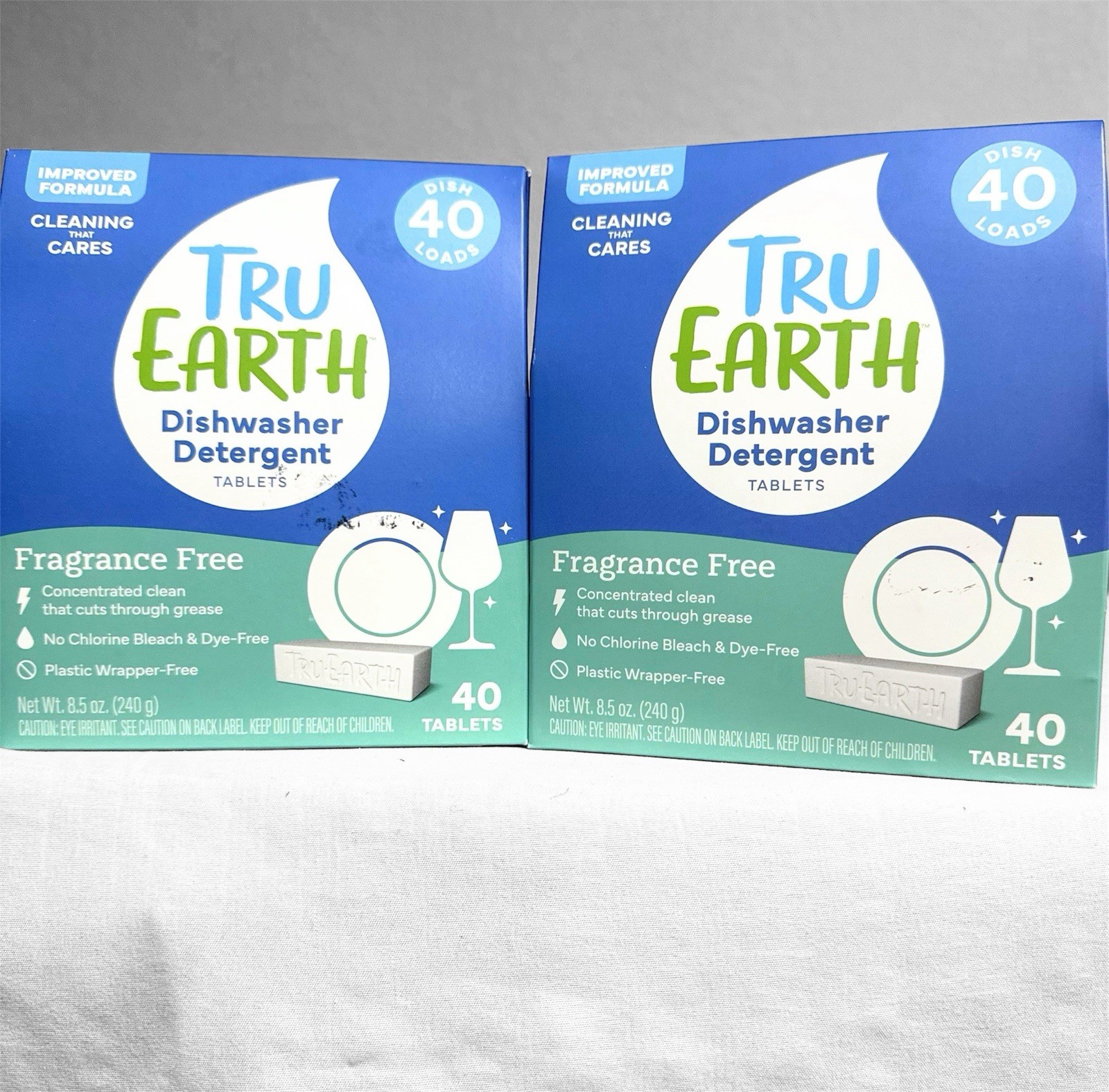 Tru Earth Dishwasher Dish Detergent Tablets 40ct Dye/Fragrance/Paraben Free 2CT
