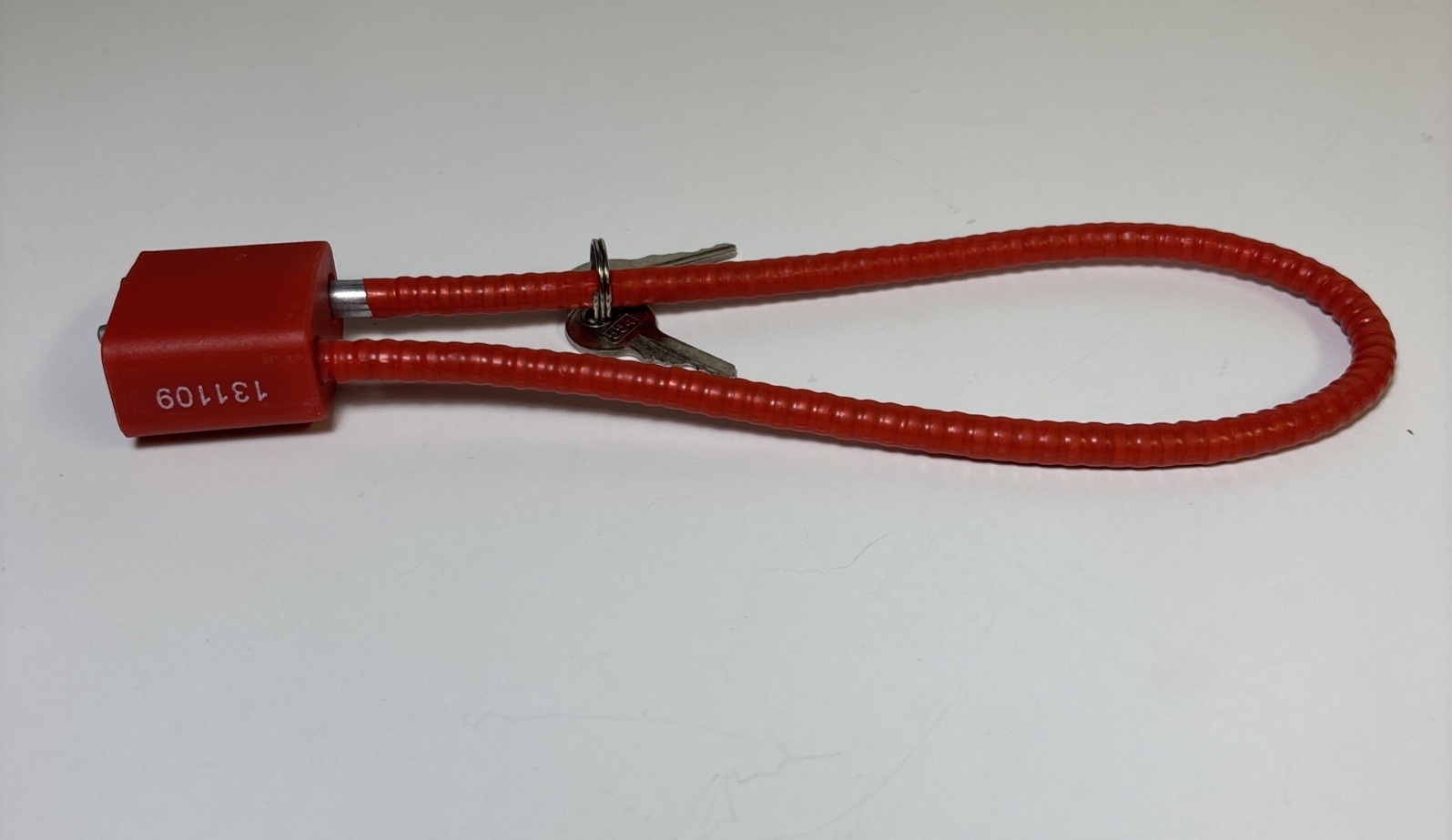(Set Of 2) Red Cable Gun Lock ~ Two Keys ~ 30mm