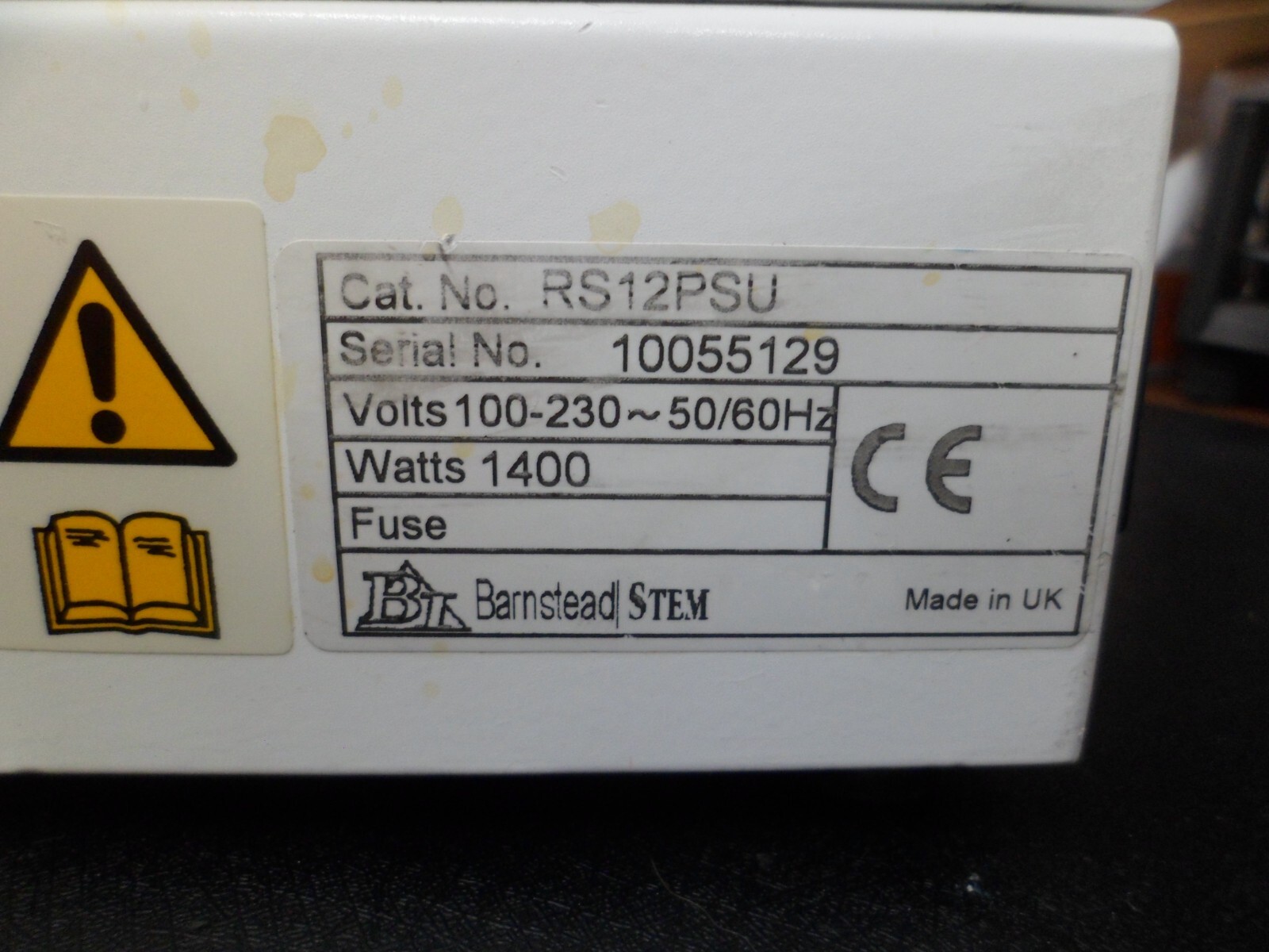 Barnstead Stem Cat No RS12PSU Power Supply