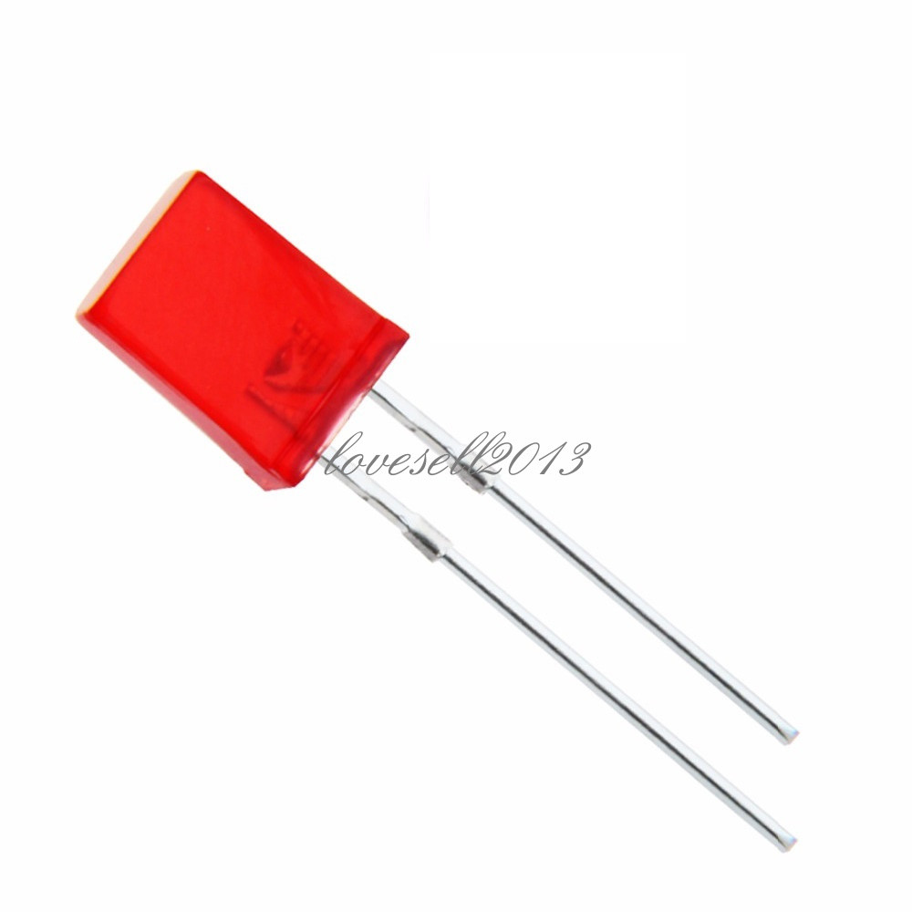 30PCS 2x5x7MM  2*5*7mm  Square Red Light LED Diode LED Lamp Bulb 2Pin