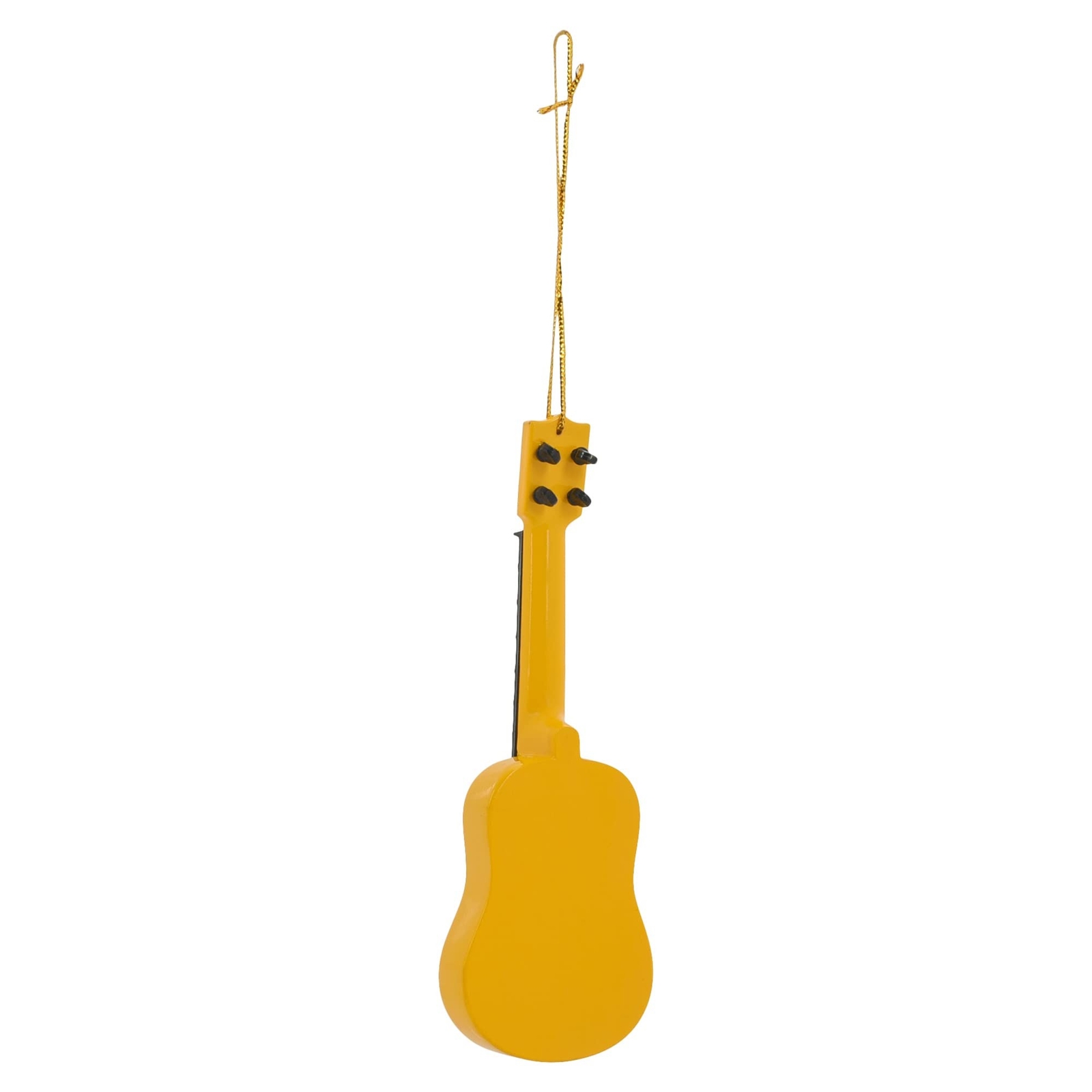 Broadway Gifts 5.4" Yellow Tropical Design Wood Ukukeke Ornament Decoration