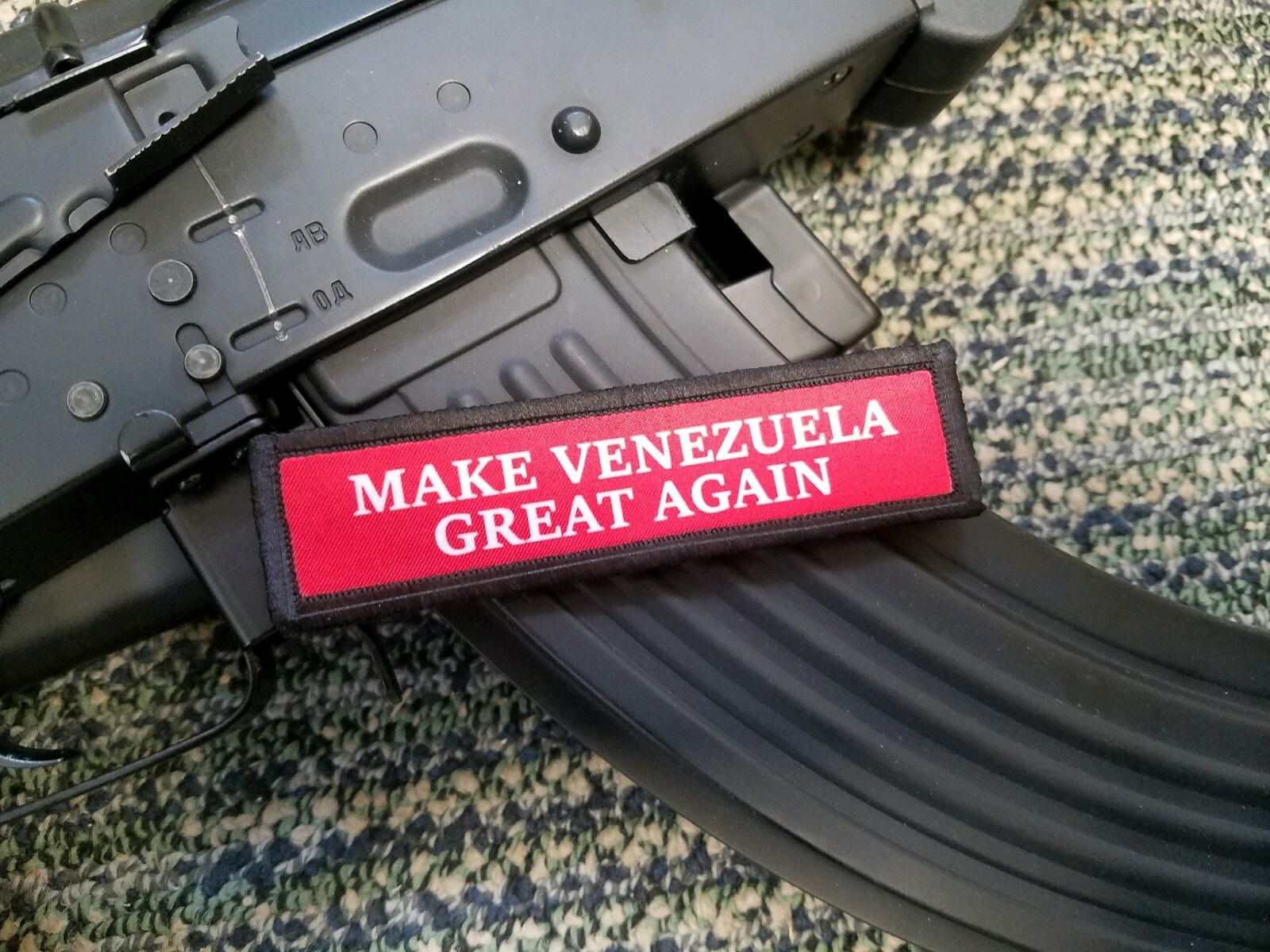 MAKE VENEZUELA GREAT AGAIN 1x4 Red Military Hook Patch