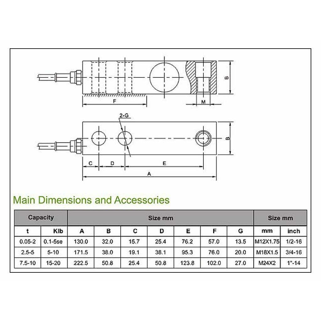 Shear Beam Load Cell Sensors for Platform Floor Scale with Feet (Small Envelope)