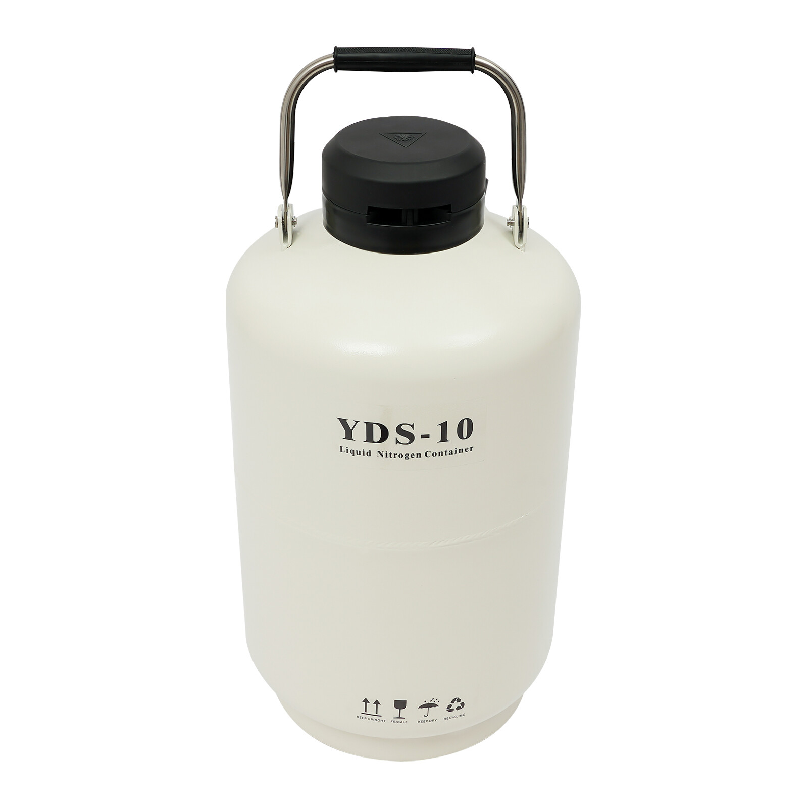 10L Liquid Nitrogen Tank, Cryogenic Container, 0.03Gal/Day Evaporation, Portable