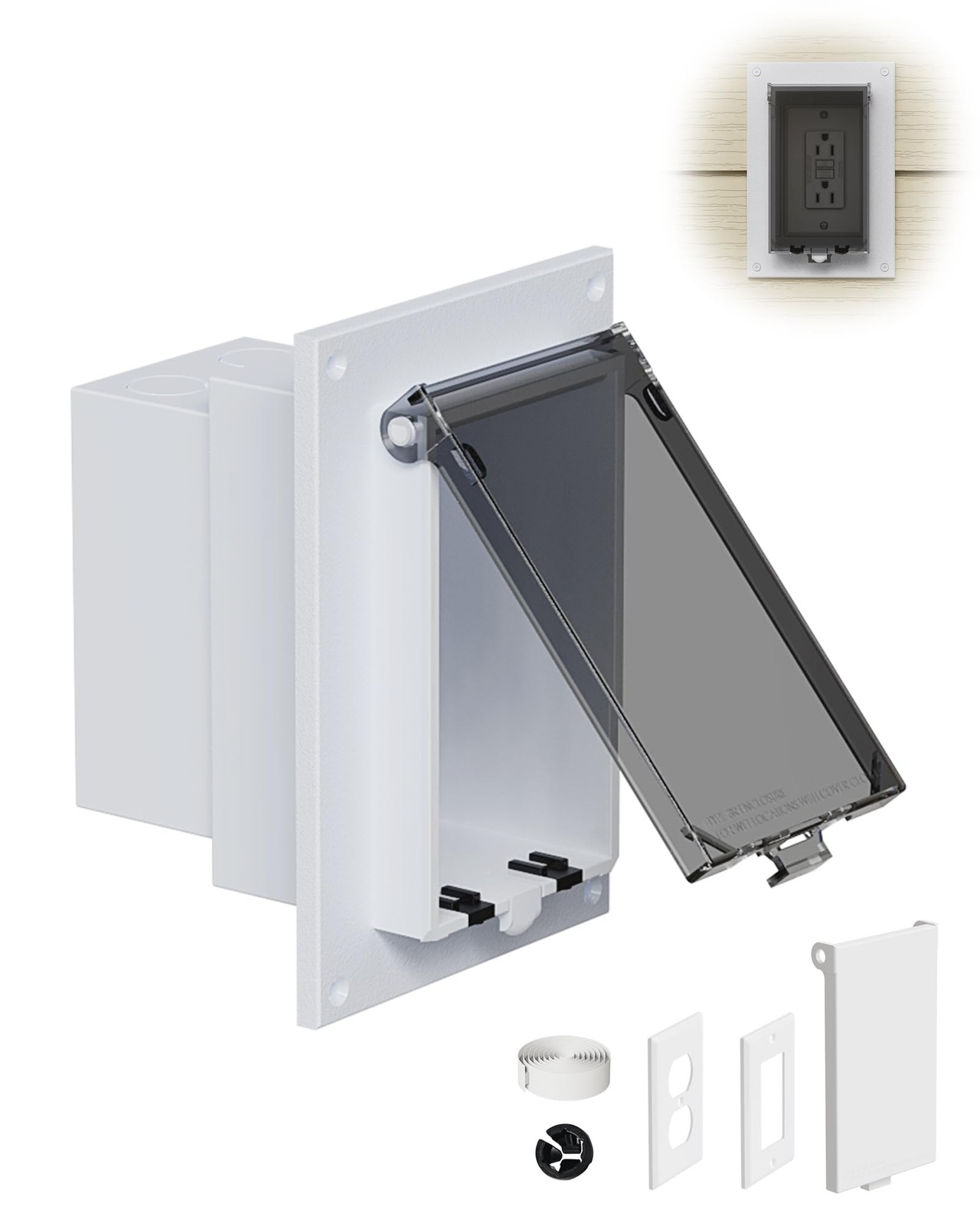 DBVR1W-1 Low Profile IN BOX Exterior Box, Outdoor Recessed Outlet Electrical ...