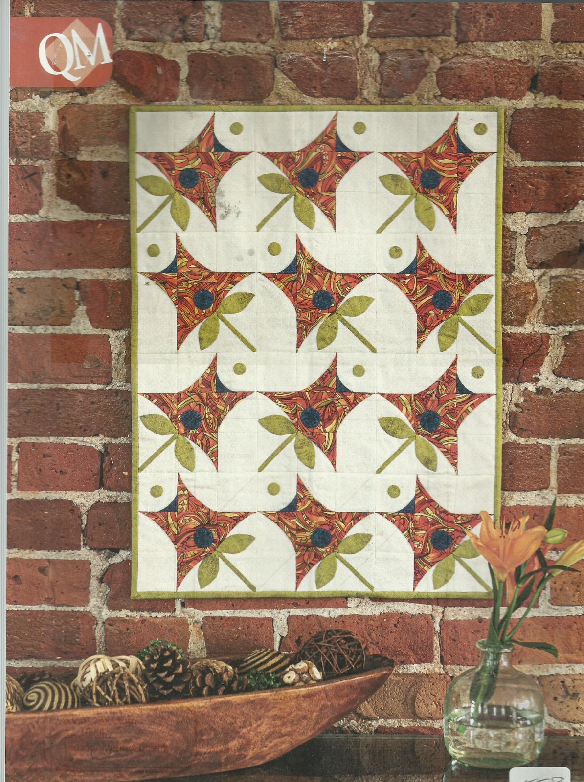 C0558 TULIP WAVES  WALLHANGING QUILT PATTERN/INSTRUCTIONS