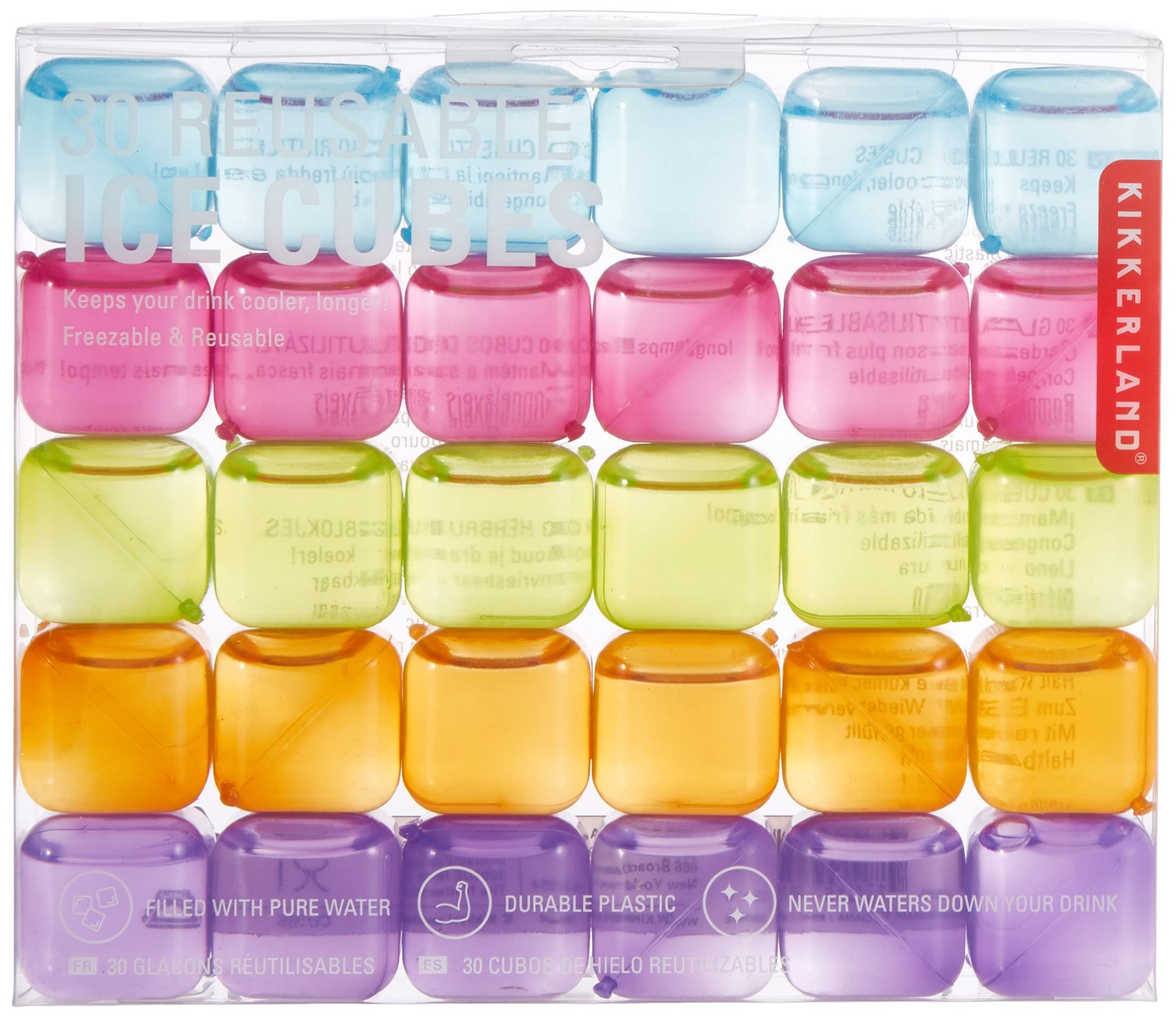 Reusable Ice Cubes Set Of 30 Multicolor