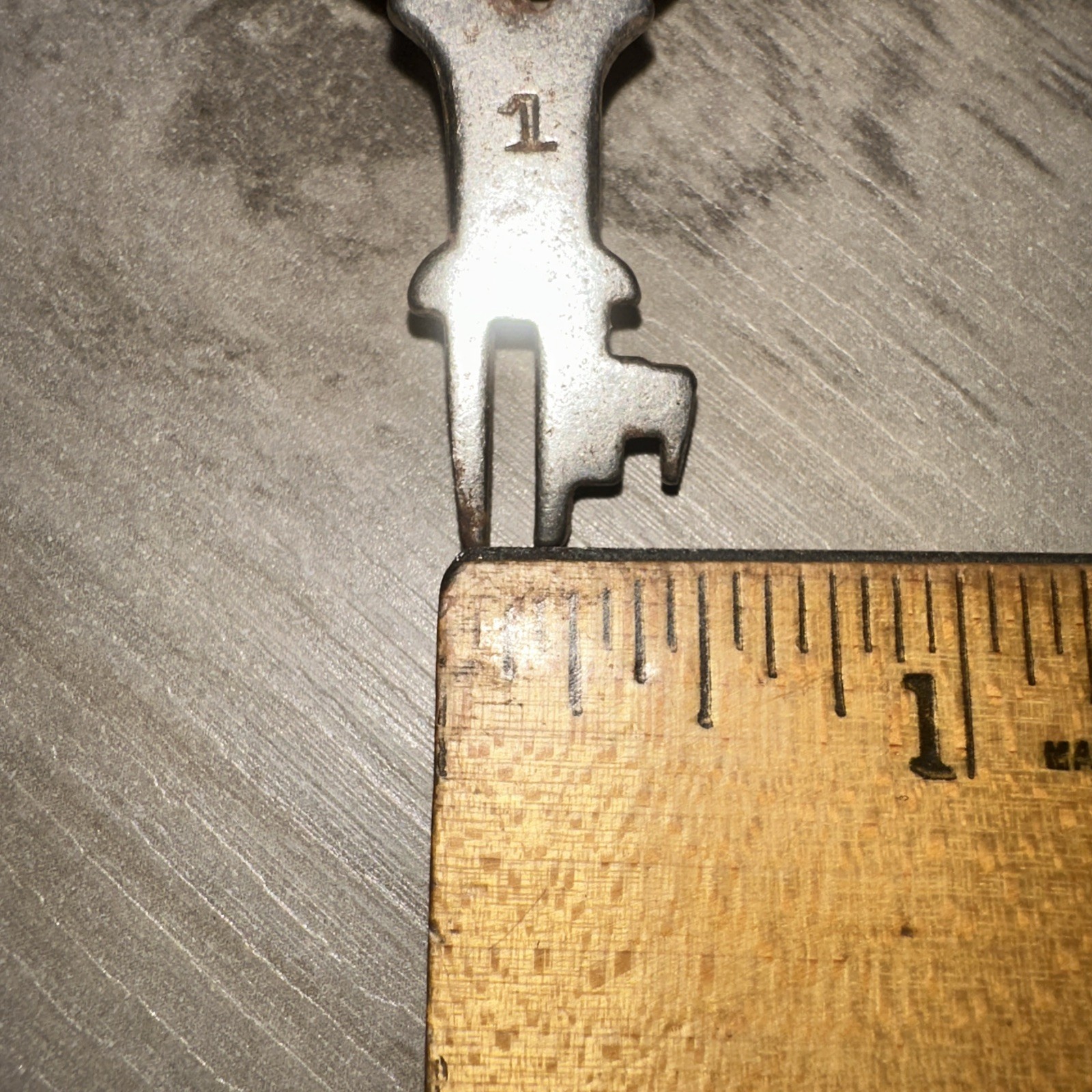 Antique Skeleton Key, Unique Tip Flat Key #1