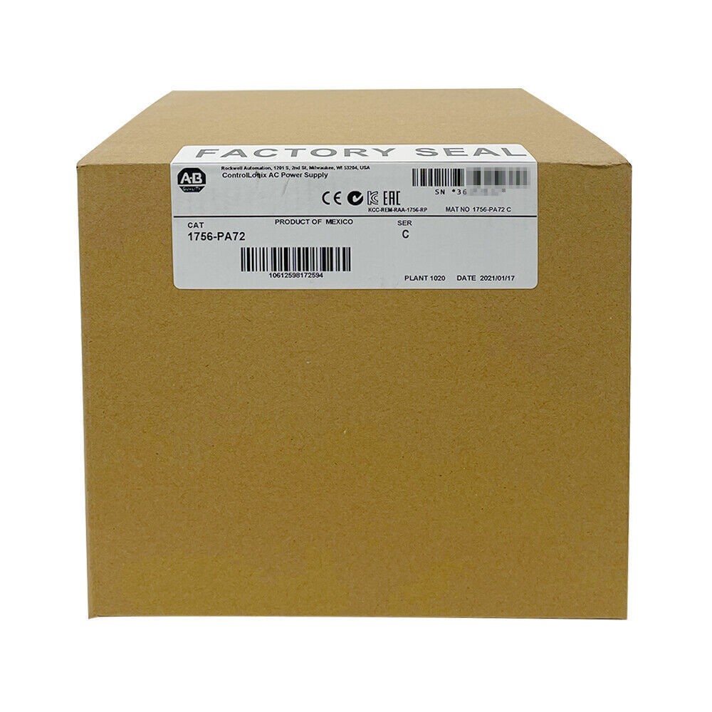 New Factory Sealed AB 1756-PA72 SER C ControlLogix AC Power Supply 1756PA72