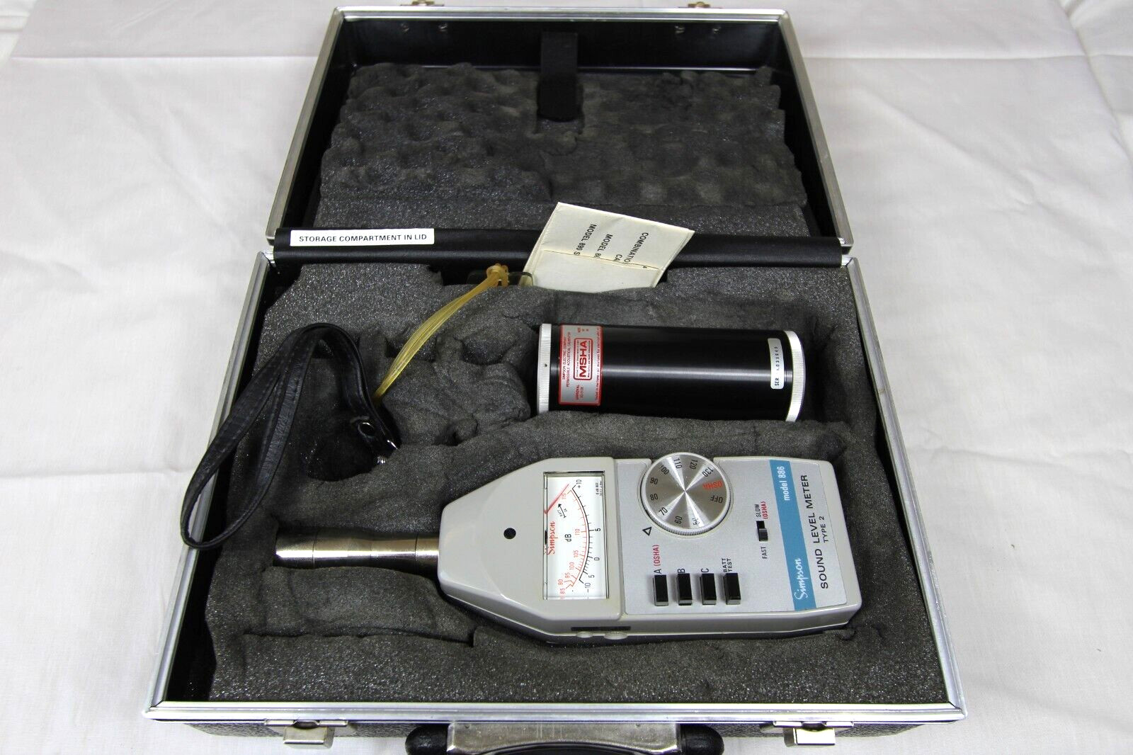 Simpson Sound Level Meter Model 886 Type 2 W/MSHA Calibrator Model 890 W/CASE