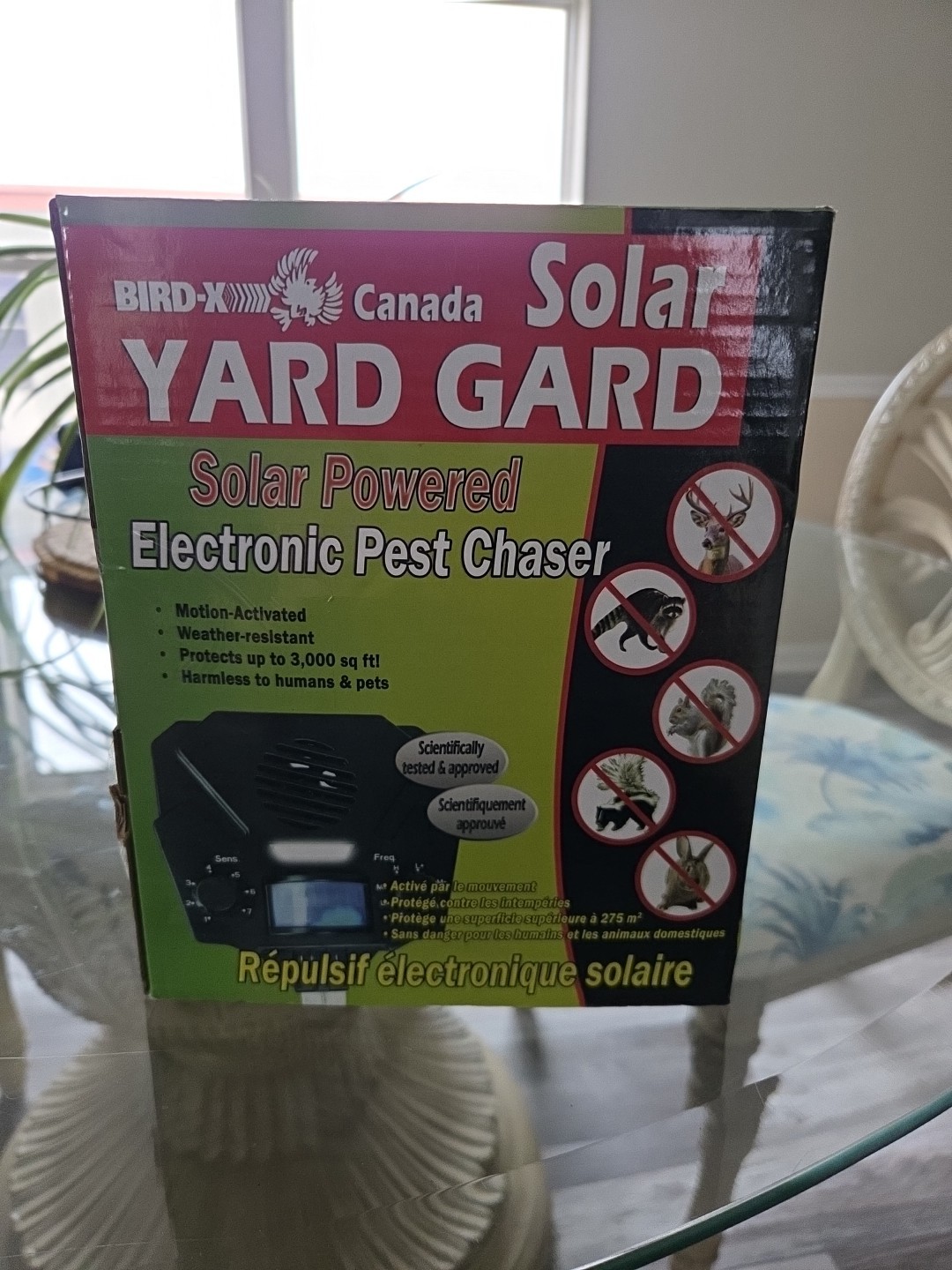 Bird-X Solar Power Yard Gard Animal Pest Repeller Decoy Device Motion Detection