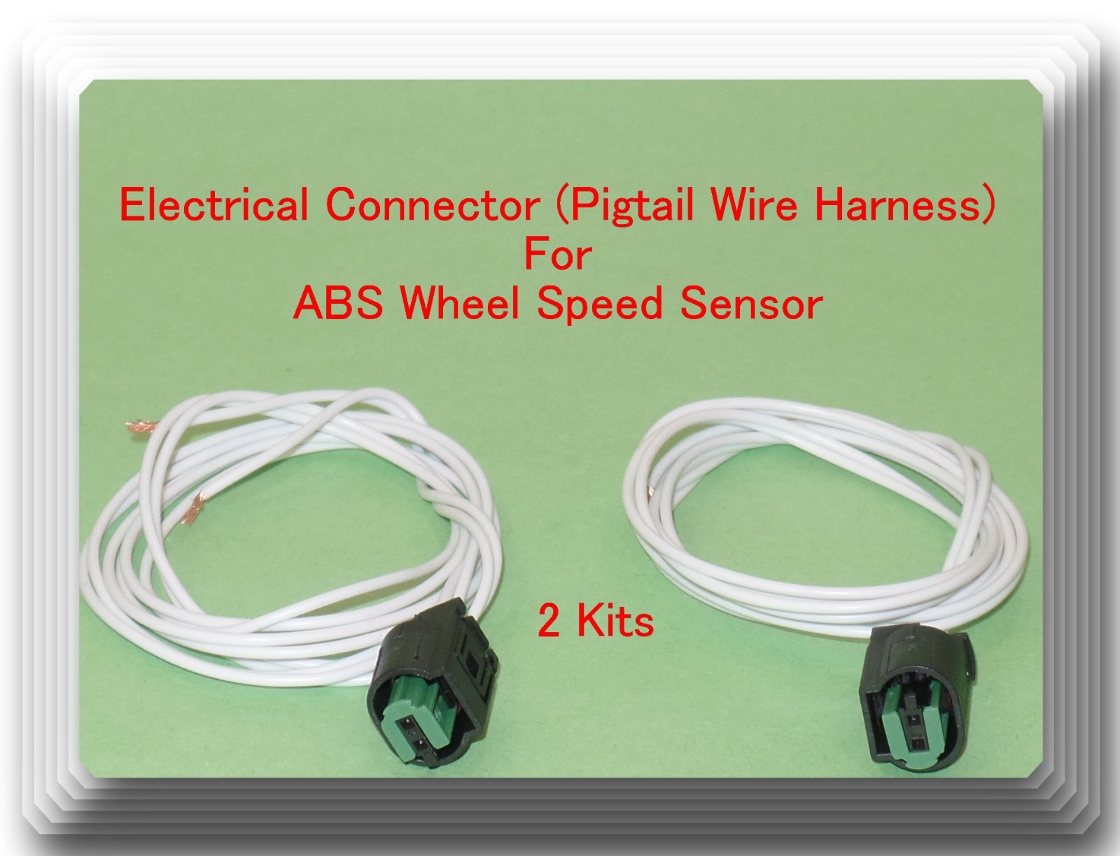 2 Electrical Connectors For ABS Wheel Speed Sensor ALS1465 Front Left & Right