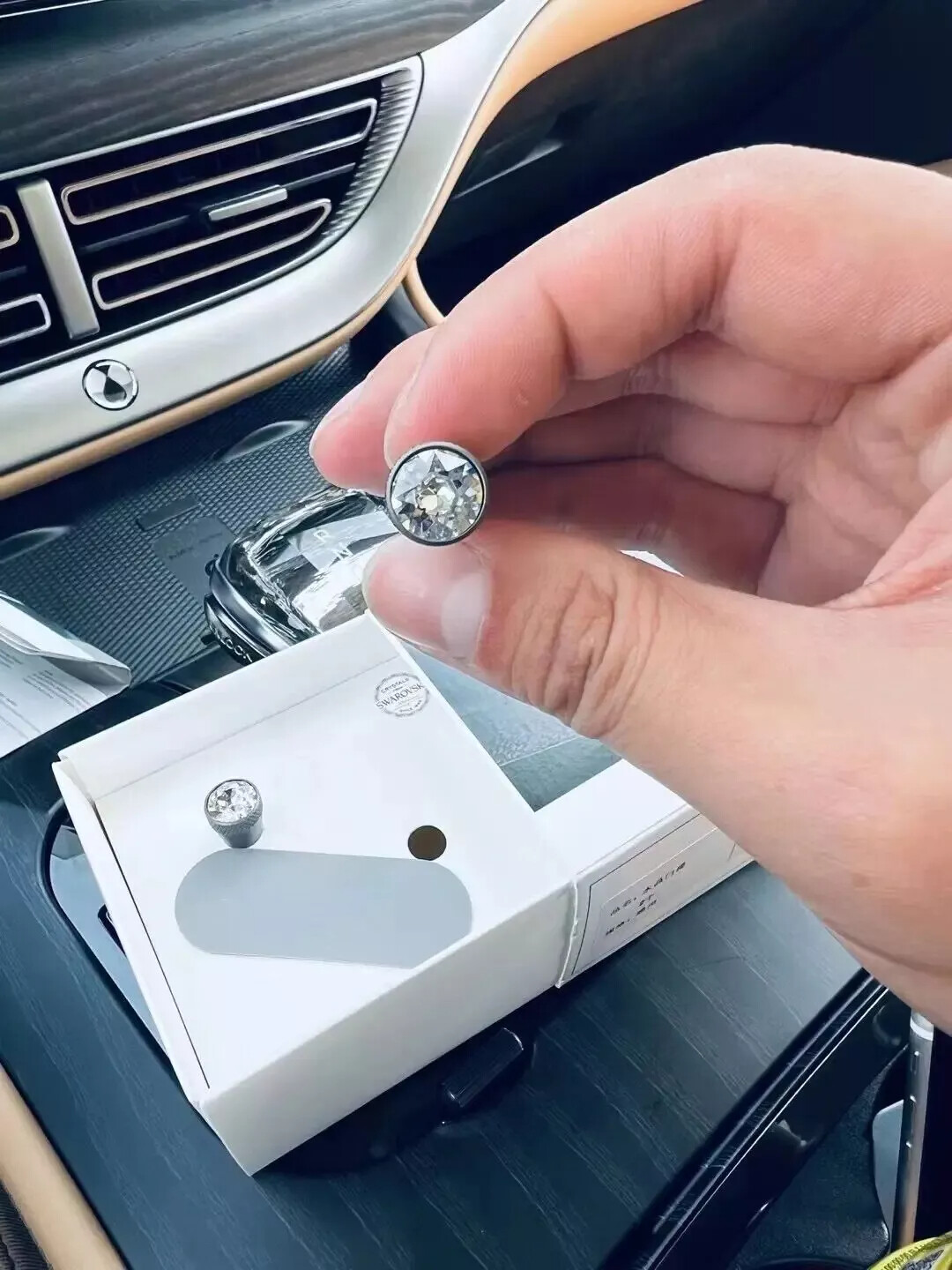 2PCS Crystal Car Interior Door Locking Lock Knob Pull Pins For BMW Mini series