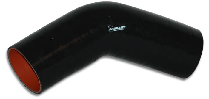 Vibrant 2754 Tubing Elbow - 45 Deg - 3 in ID - 4-1/2 x 4-1/2 in Legs - Black