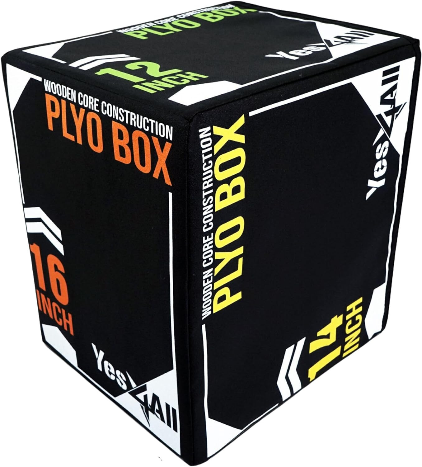Yes4All 3-In-1 Soft-Padded Plyo Box with Wooden Core, Non-Slip Multi-Use Cushion