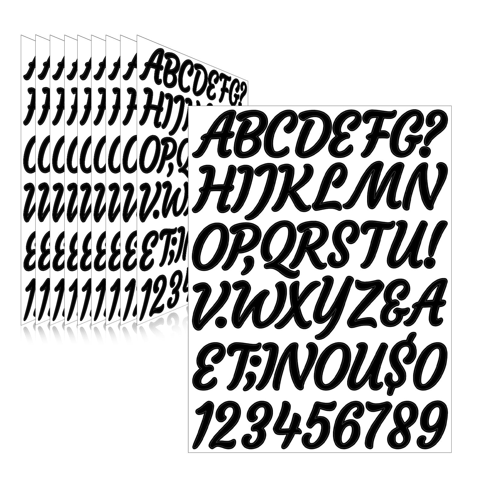 510 Pieces 10 Sheets Letter Stickers,Self Adhesive Waterproof Mailbox Numbers...