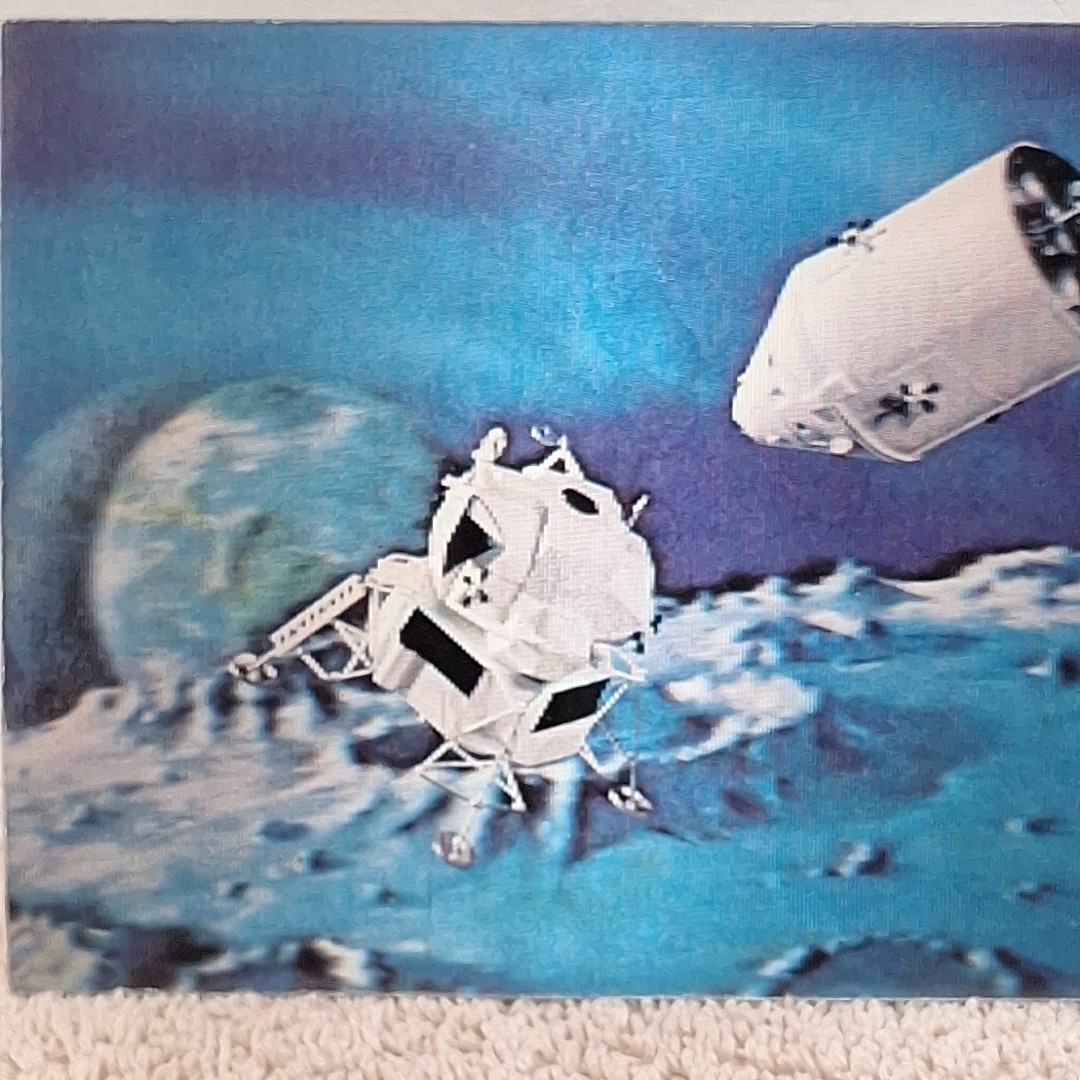 Lunar Module - Service Command in Space 3D Hologram Postcard NASA