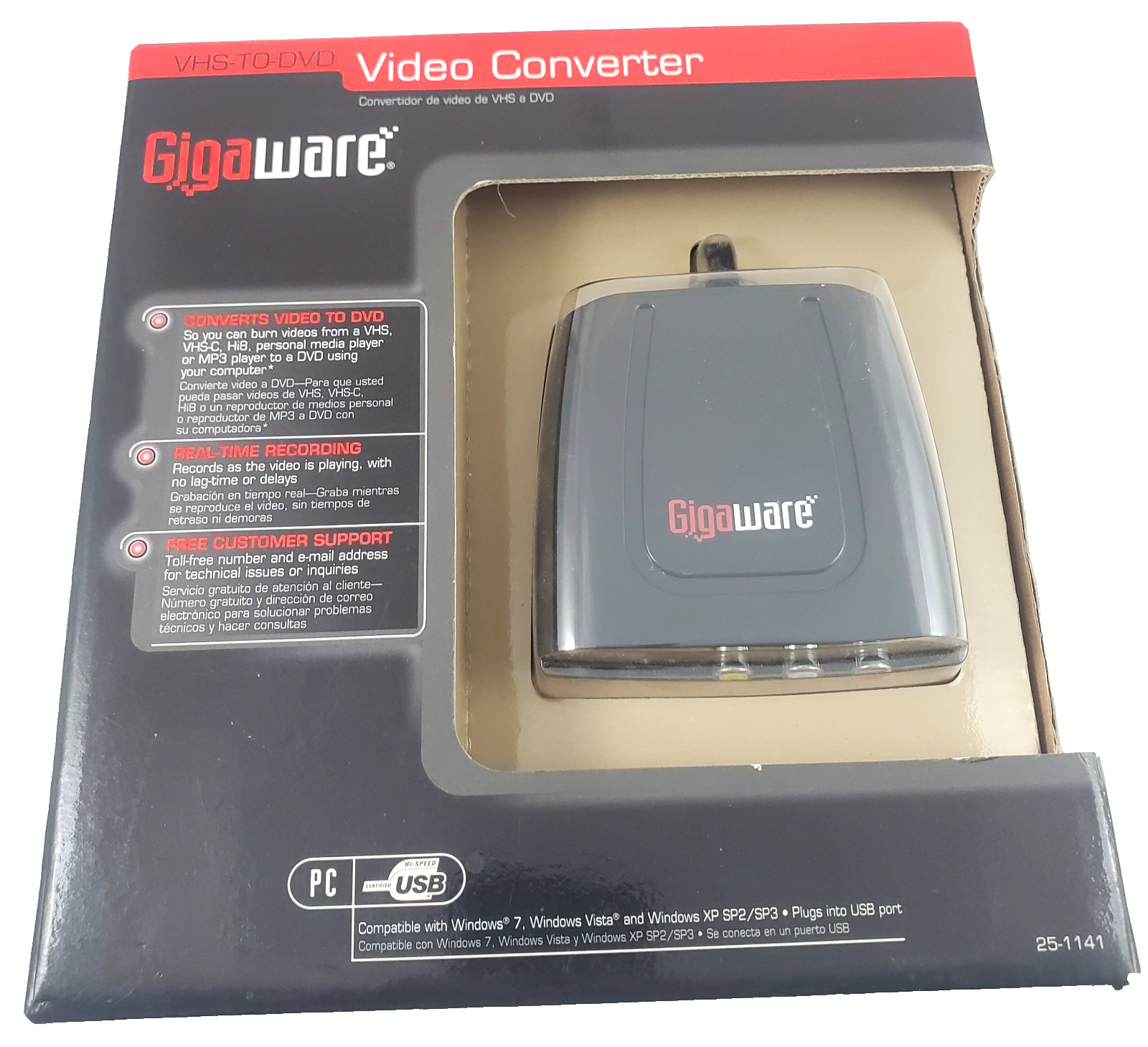 Gigaware VHS-TO-DVD Or MP3 Video Converter New Old Stock - still sealed! 25-1141