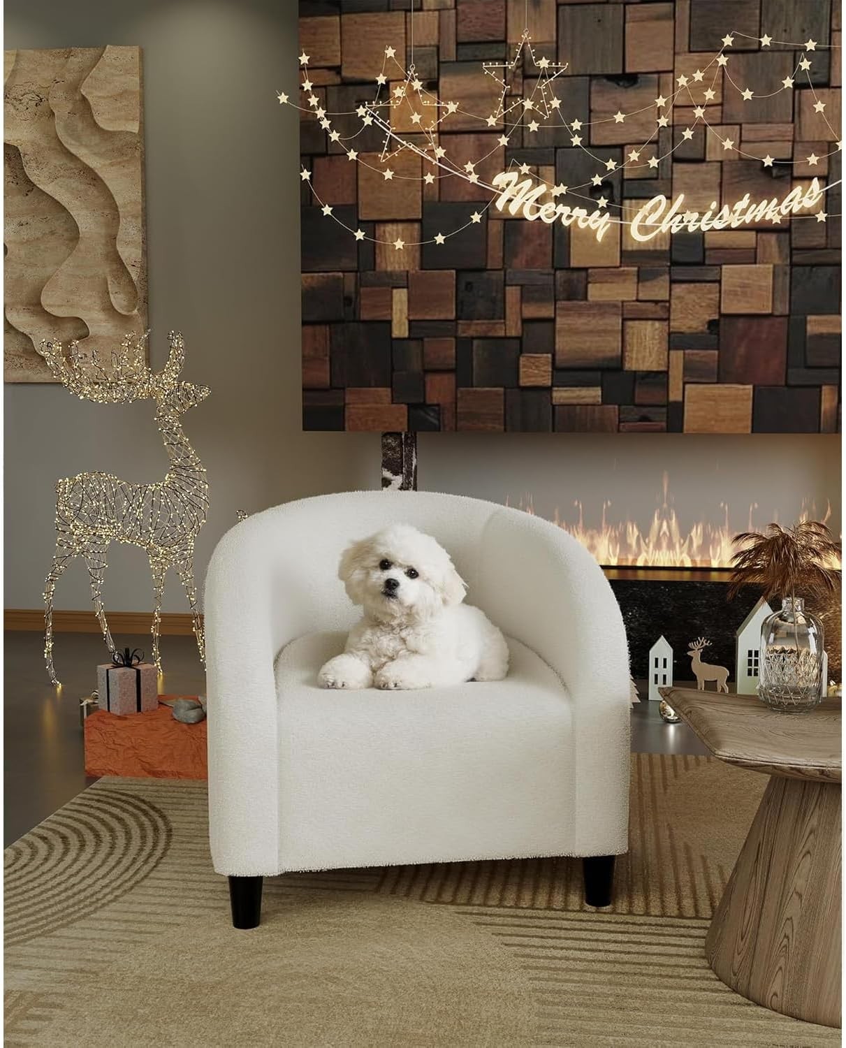 Comfortable White Velvet Club Armchair with Curved Back for Office & Reception