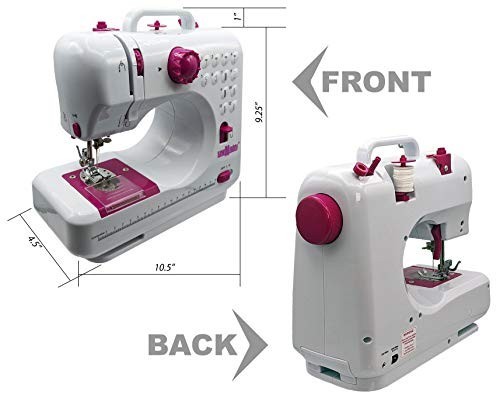 Mini Sewing Machine Portable AC Battery Powered 12 Stitch Patterns Dual Speed