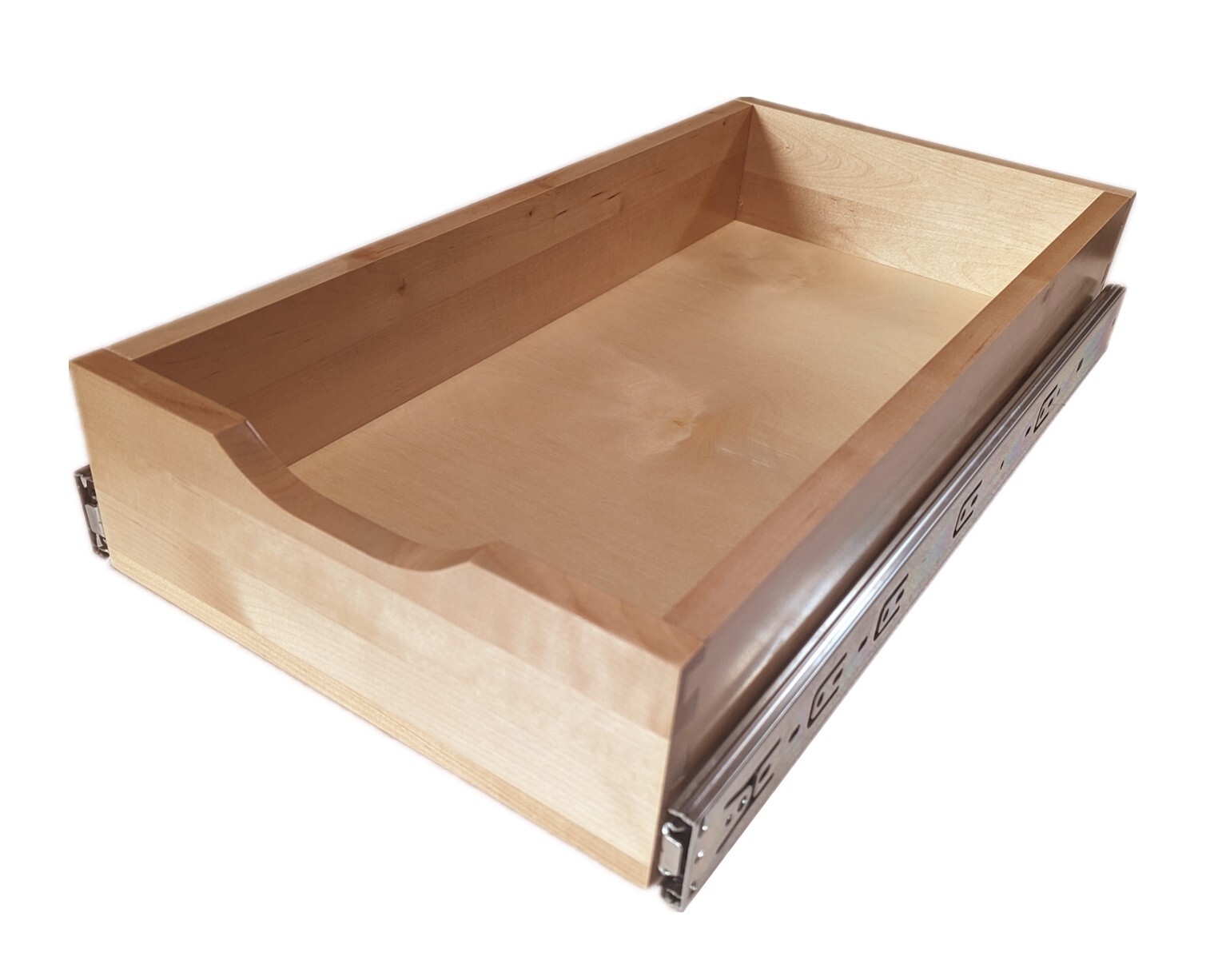 Solid Wood Pullout Drawer - 11" to 32" Wide, 22" Depth, 4" H, Soft Close Tracks