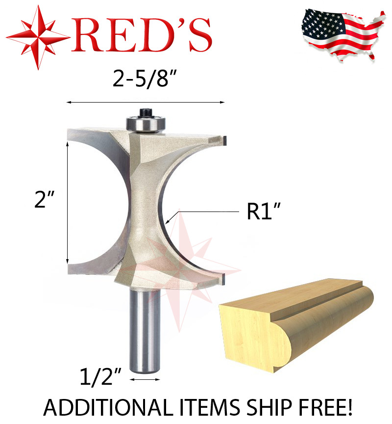 Tideway Carbide Pro LC6073208 2"D x 1"R Bull Nose  1/2" shank router bit