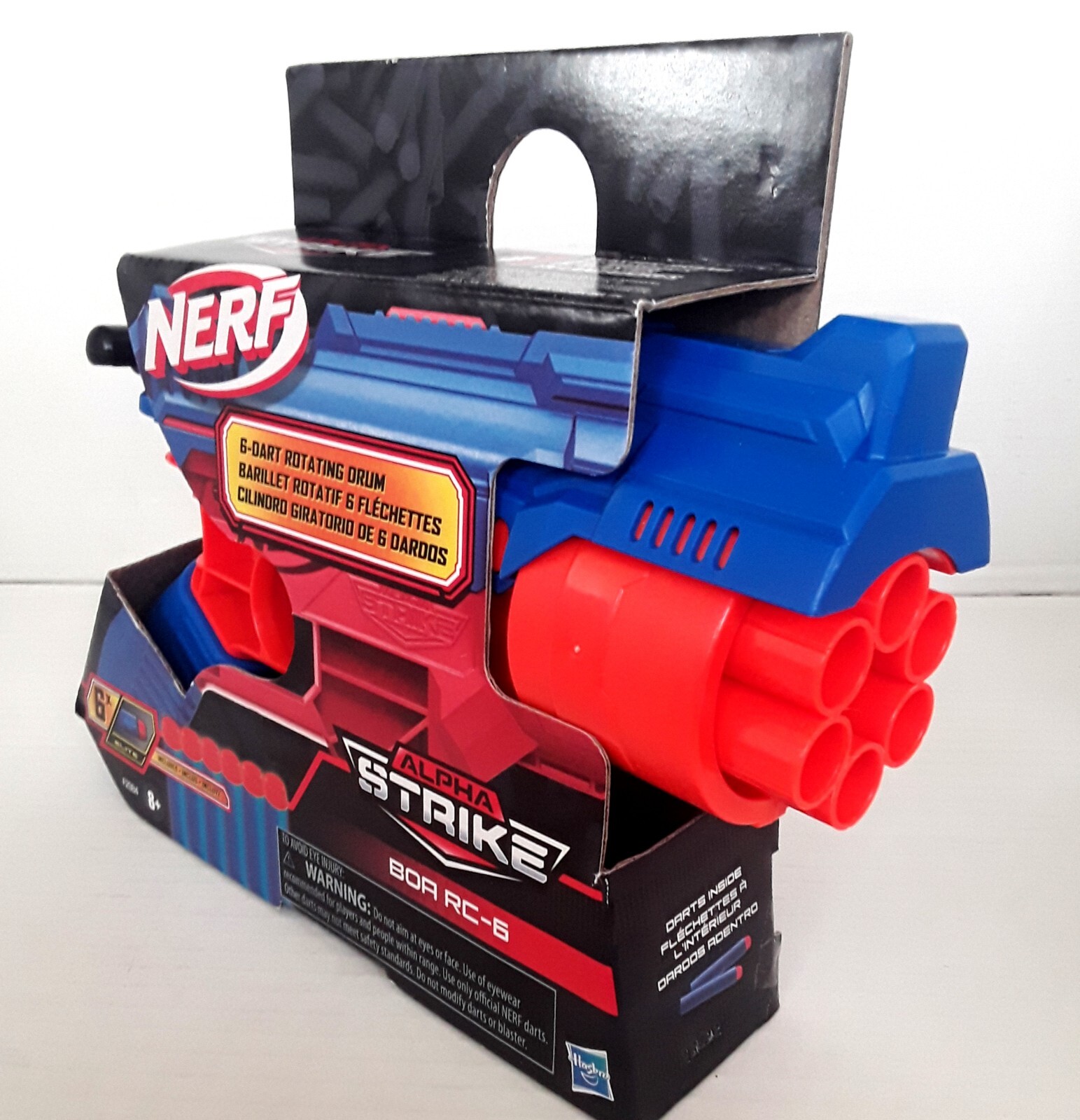 Nerf Gun Alpha Strike BOA RC-6 Hasbro Rotating Drum Darts