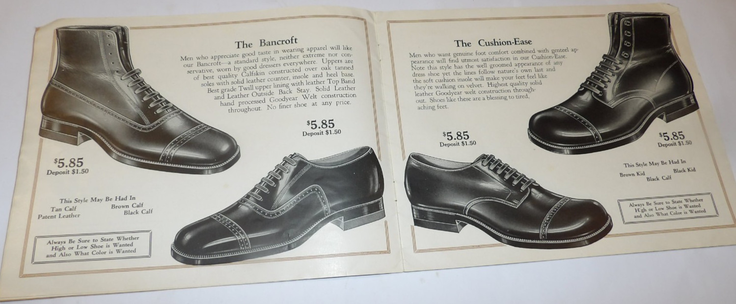 VINTAGE 1926 MEN'S & WOMEN'S SHOE CATALOG! BOOTS! PICTURES & PRICES! WORK/DRESS!