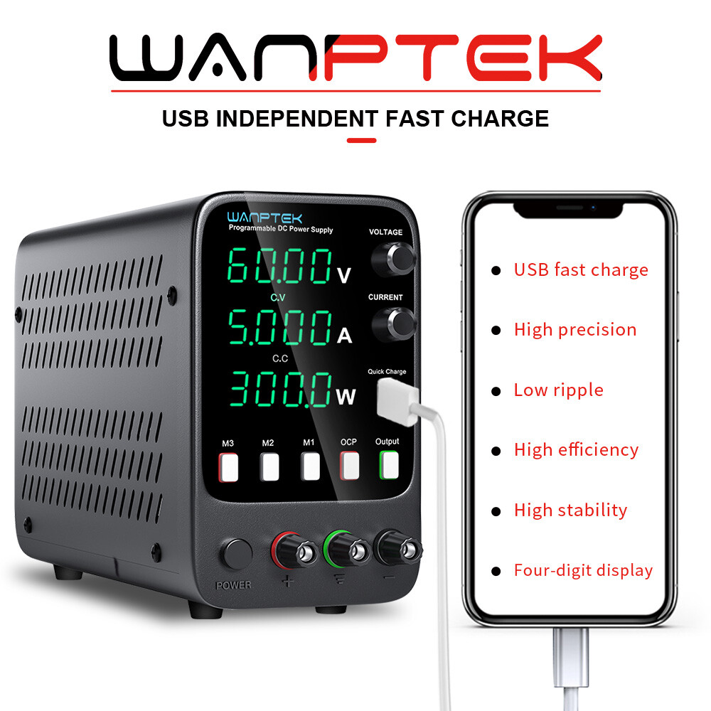 DC 60V 5A Lab Adjustable Power Supply Variable Bench Switching Internal Memories