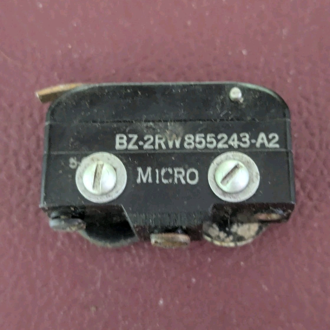Micro BZ-2RW855243-A2 Long Straight Lever Microswitch AC 15A Industrial Black