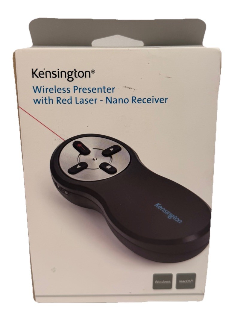 Kensington Wireless Presenter with Red Laser - Nano Receiver (K33272WW) | New