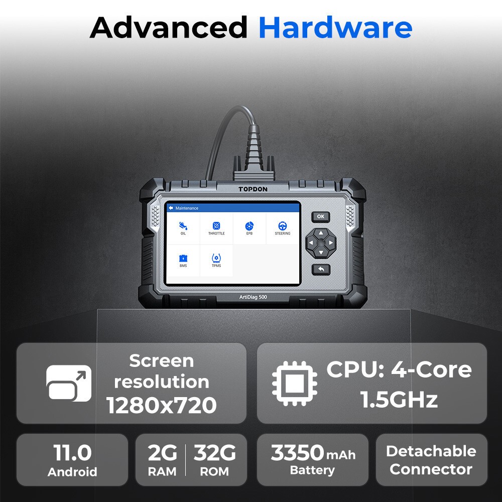 TOPDON AD500 OBD2 Scanner Engine Transmission ABS SRS Diagnostic Code Reader FCA