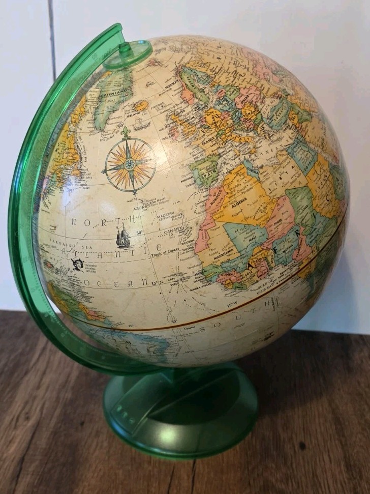 Globemaster 12 Inch Tabletop Globe Plastic Political Map Multicolor Rotating