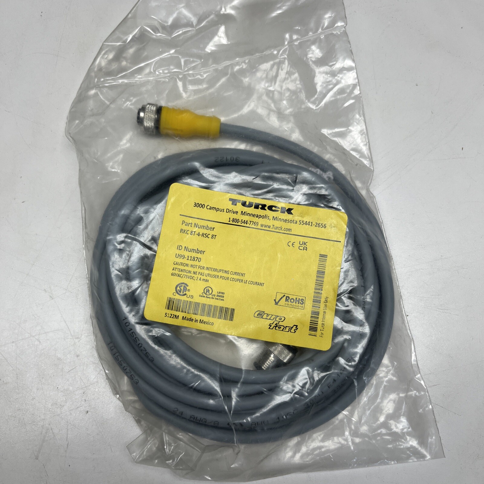 FACTORY NEW! TURCK RKC 8T-4-RSC 8T
