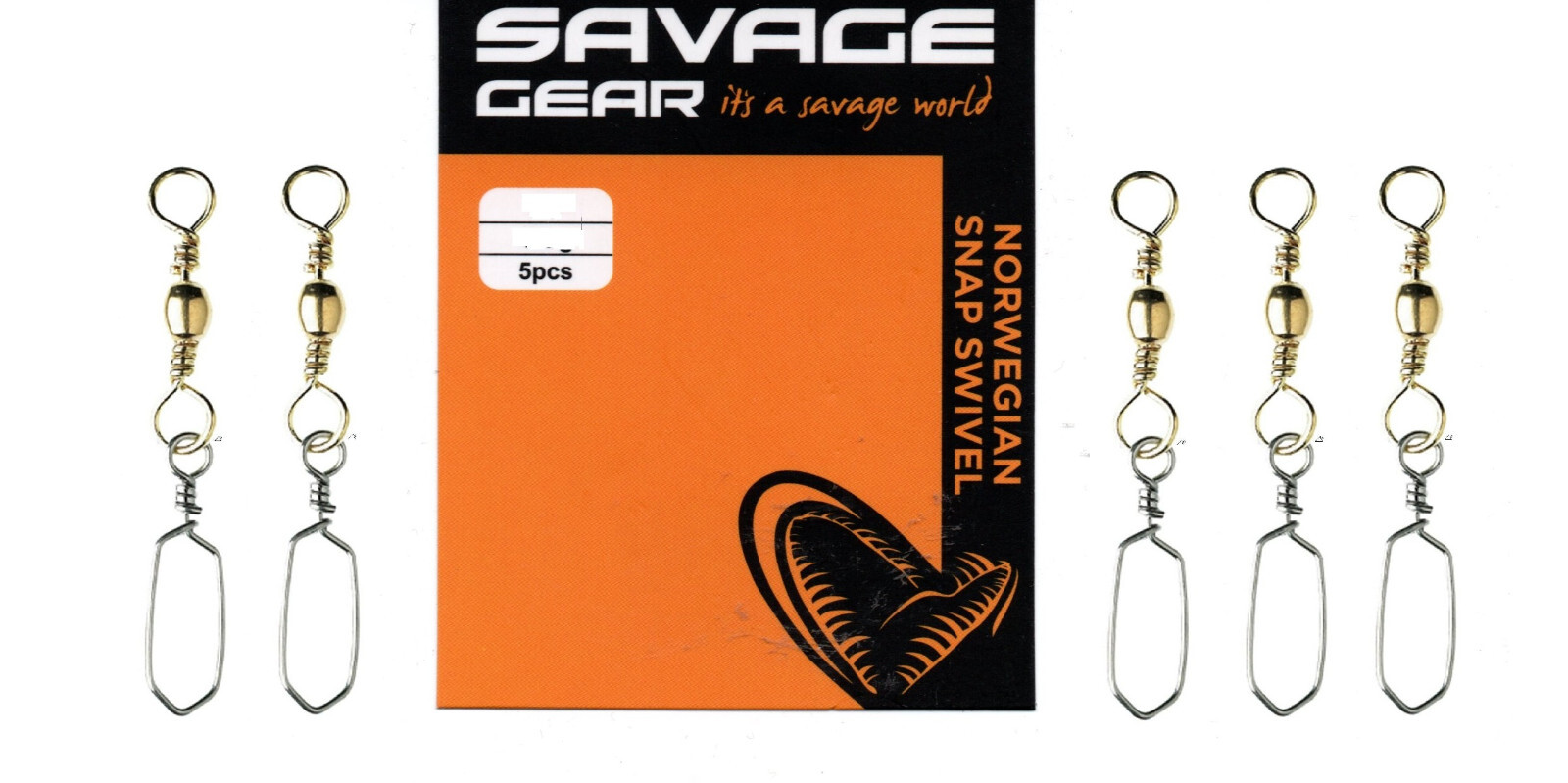 Savage Gear Norwegian Snap Swivels Sizes  1/0(53kg) or 3/0(60kg) Pack of 5