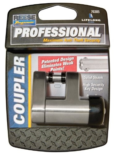 Reese Towpower Professional Trailer Coupler Lock, Chrome, Model# 70305