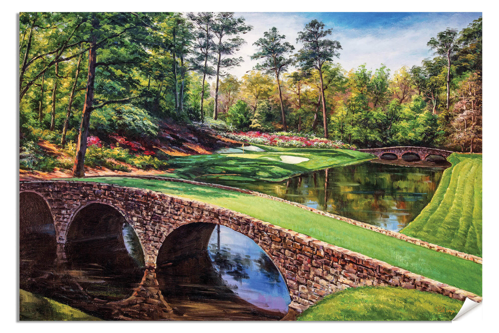 Augusta National Golf Hole 12 Golden Bell PGA 12Ri2580 Painting Wall Art Print