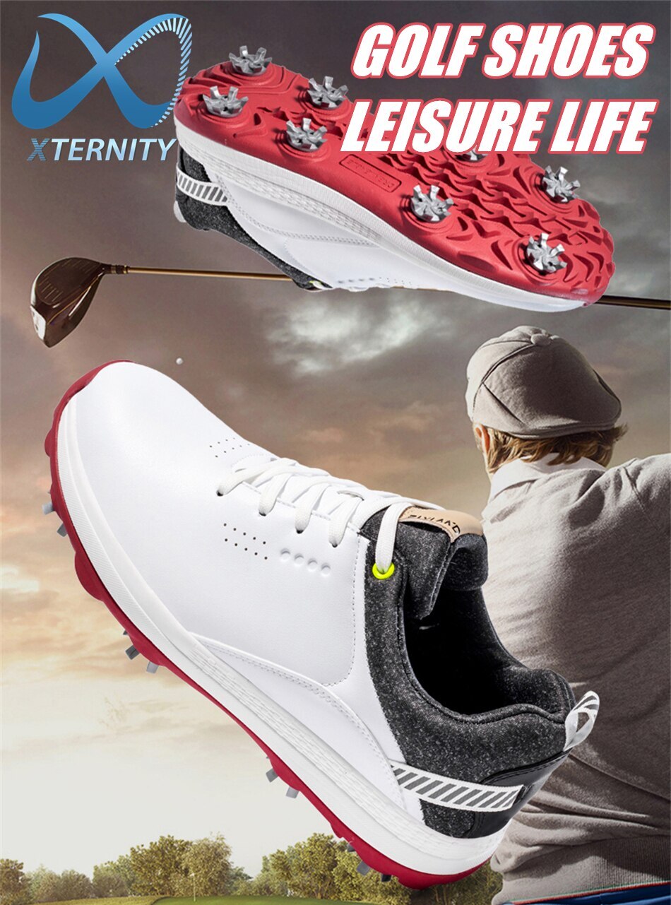 Waterproof Men's Golf Shoes Professional Golf Spikes Shoes Non-Slip Sneakers